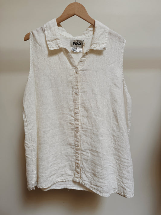 Flax Linen Buttondown Tank