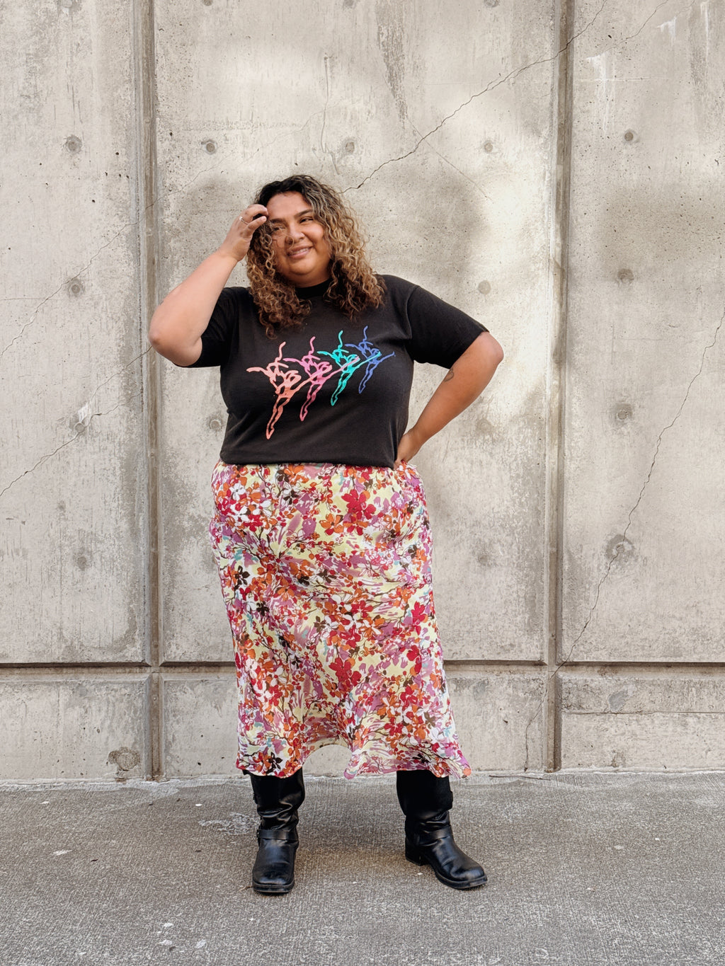 Floral Bias Skirt