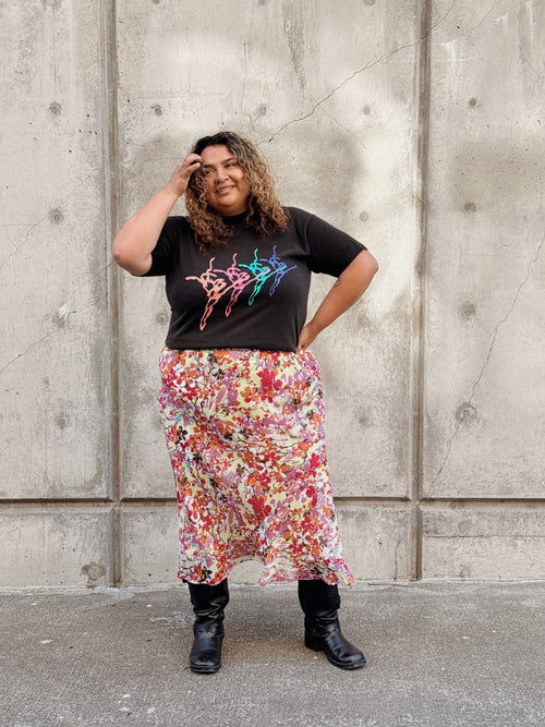 Floral Bias Skirt