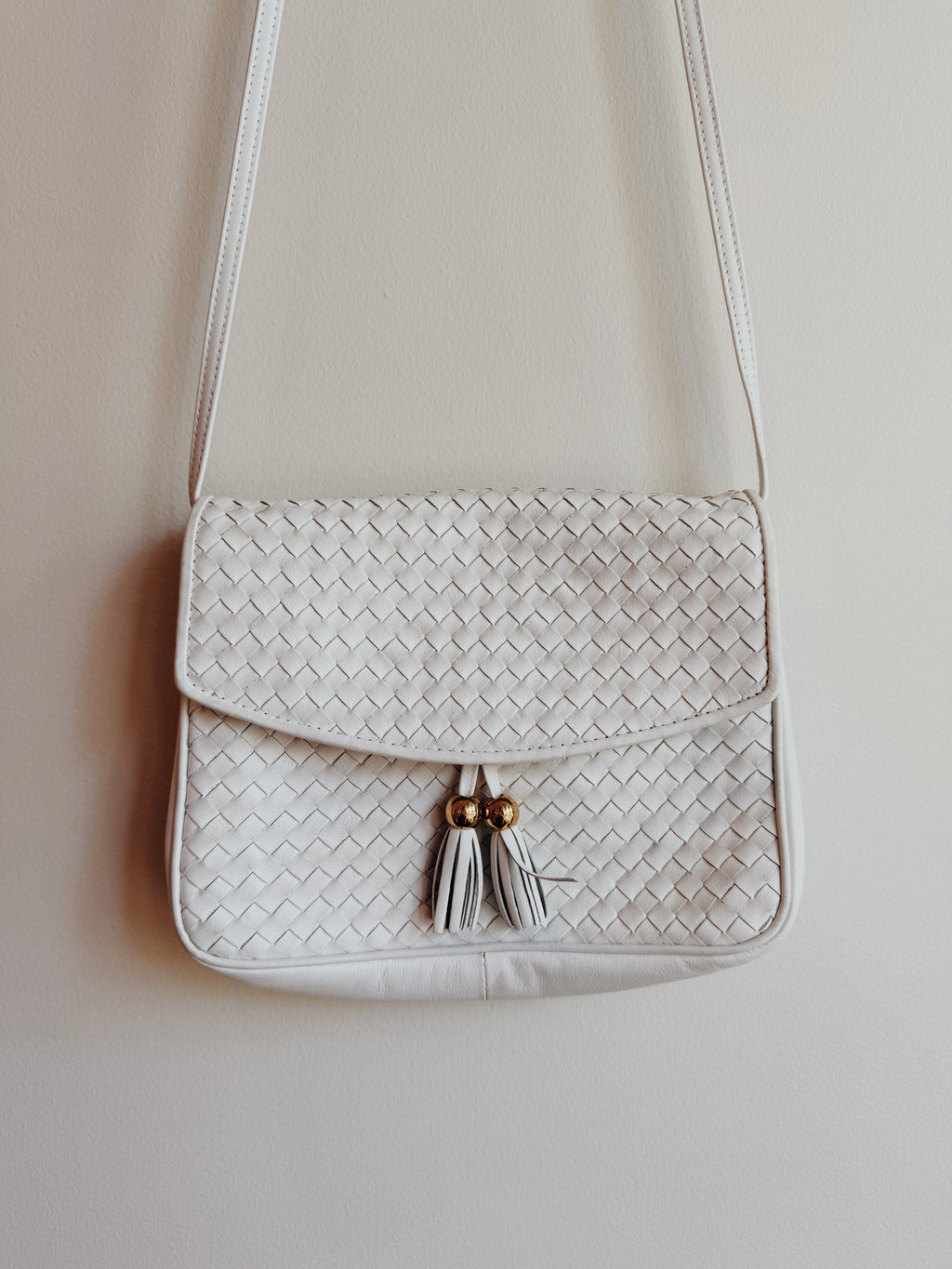 White Leather Crossbody Bag