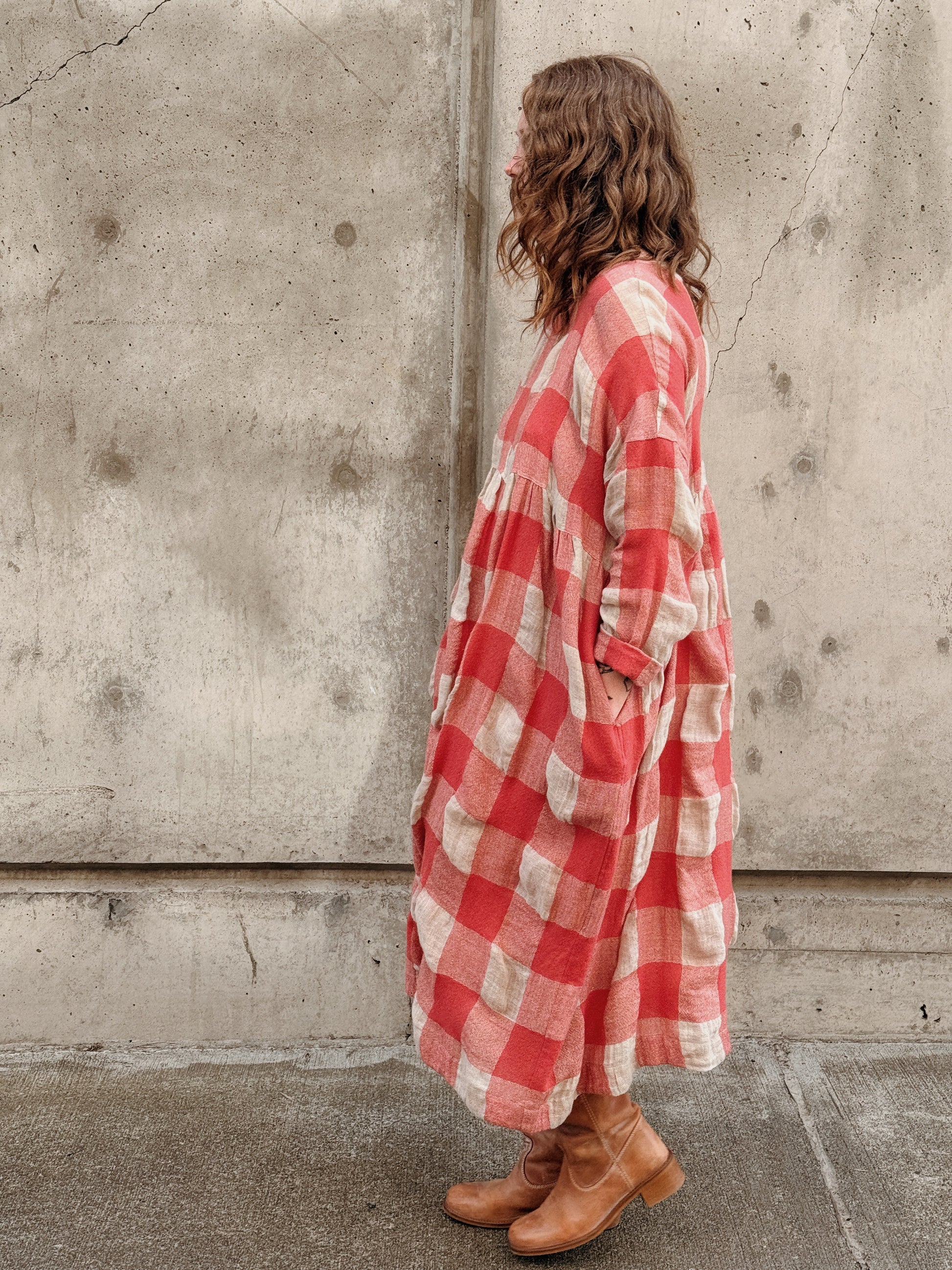 Ichi Antiquites Gingham Maxi