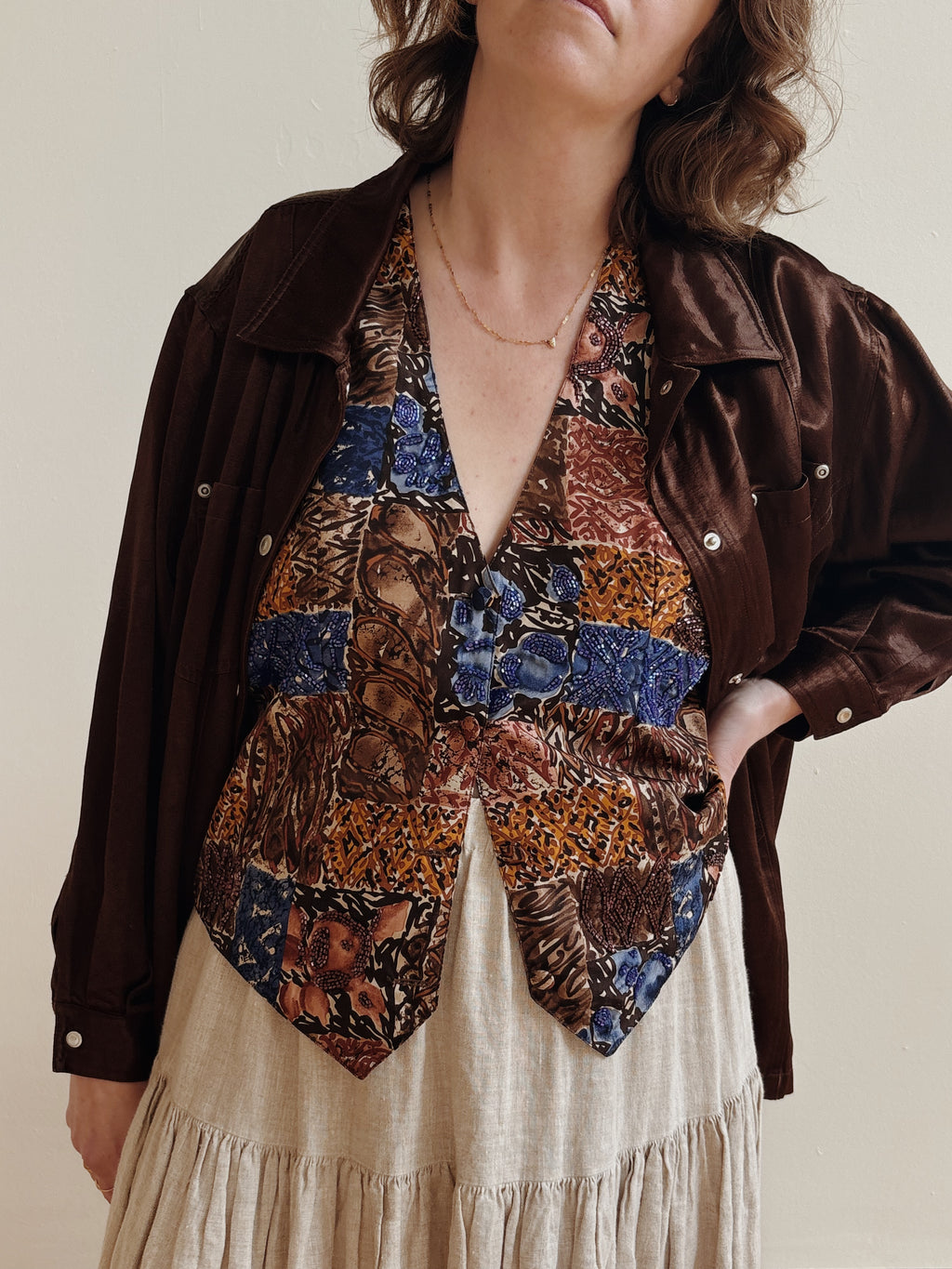 Silk Beaded Vest