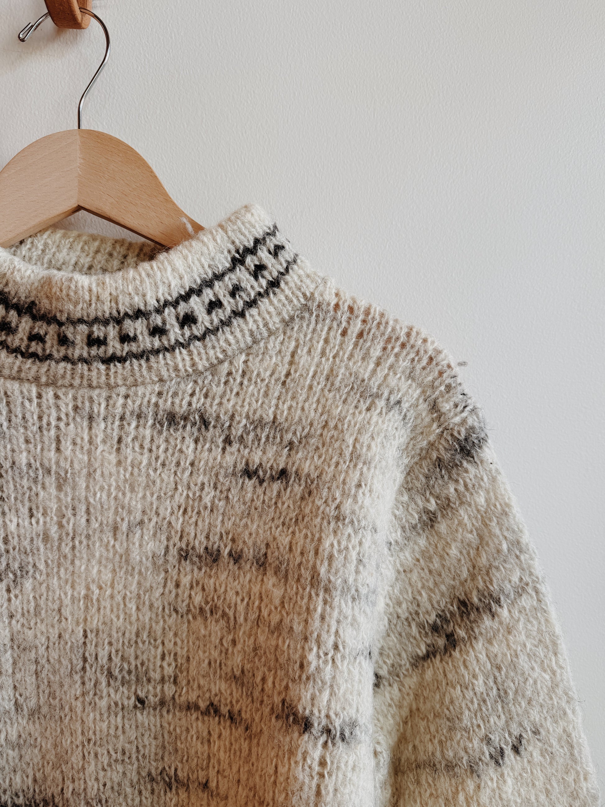 Marled Wool Mock Neck Pullover