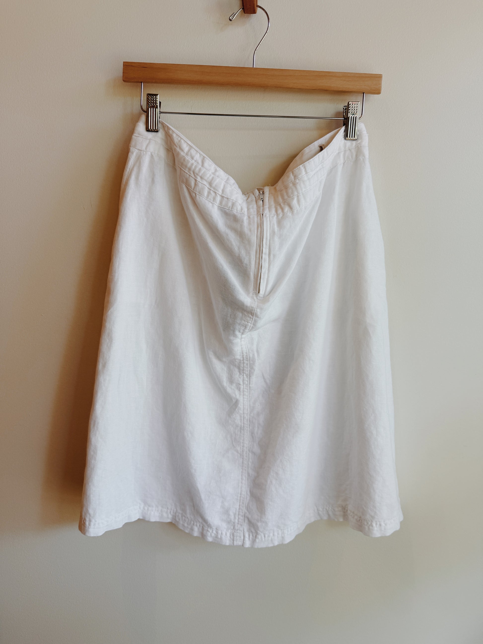 M&S White Linen Blend Skirt