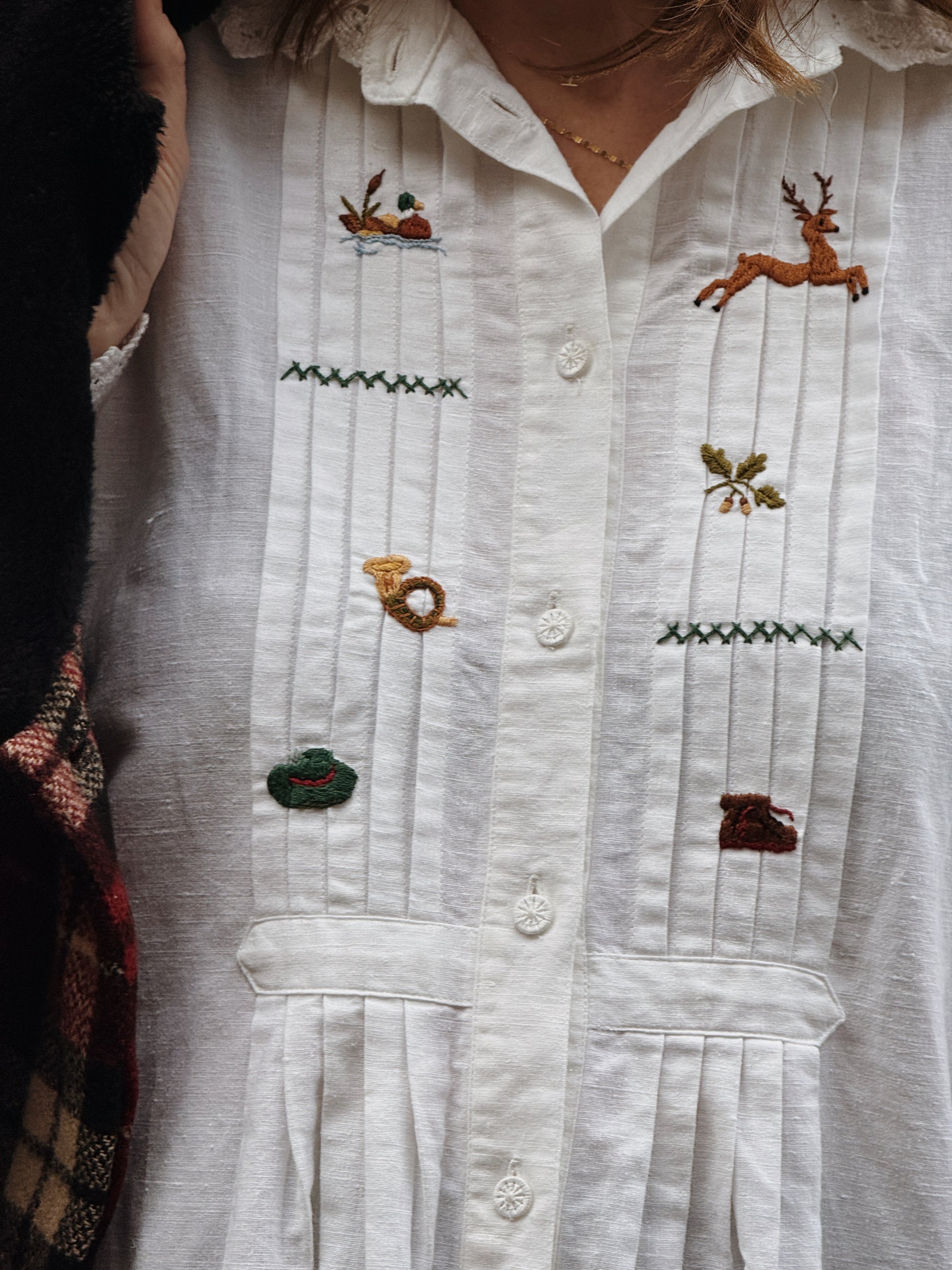 White Bavarian Linen Top