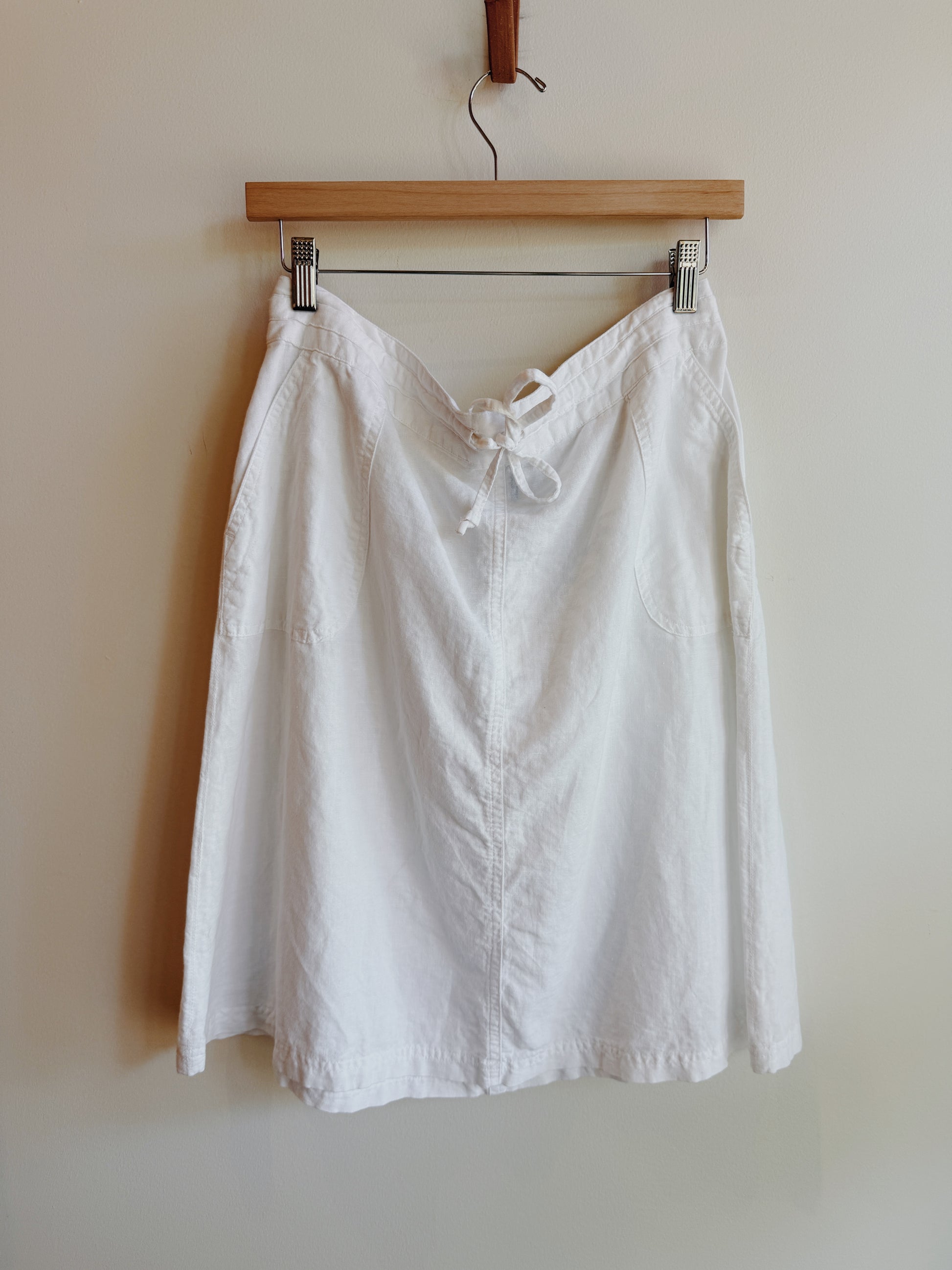 M&S White Linen Blend Skirt