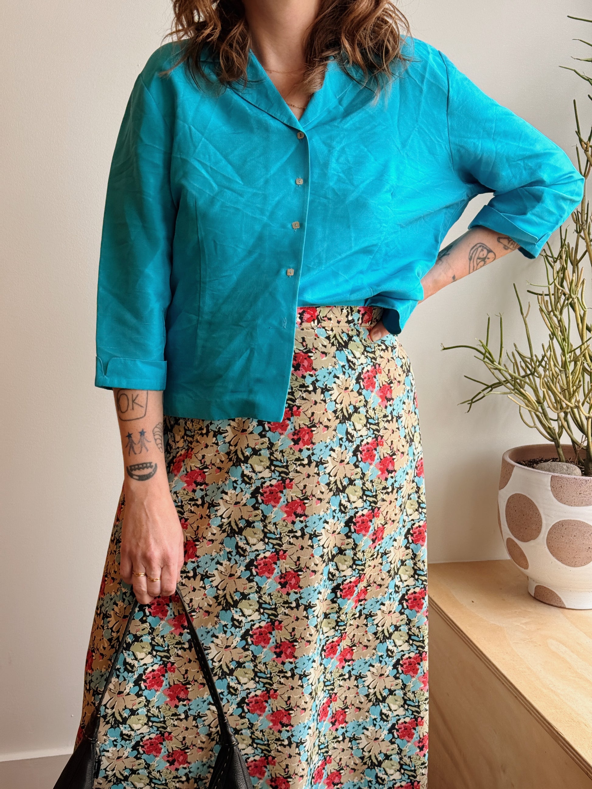 Silk 3/4 Sleeve Blouse