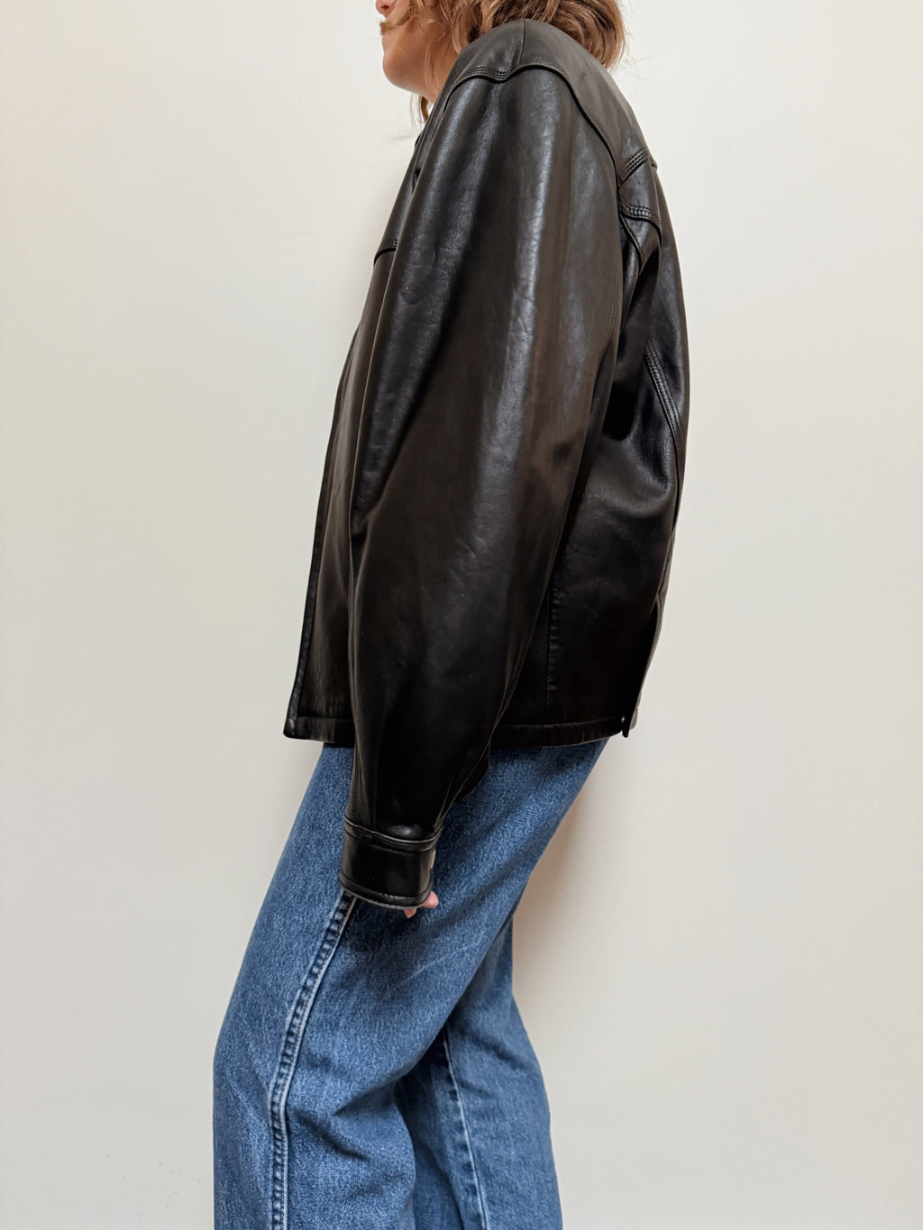 Lamb Leather Zip Jacket