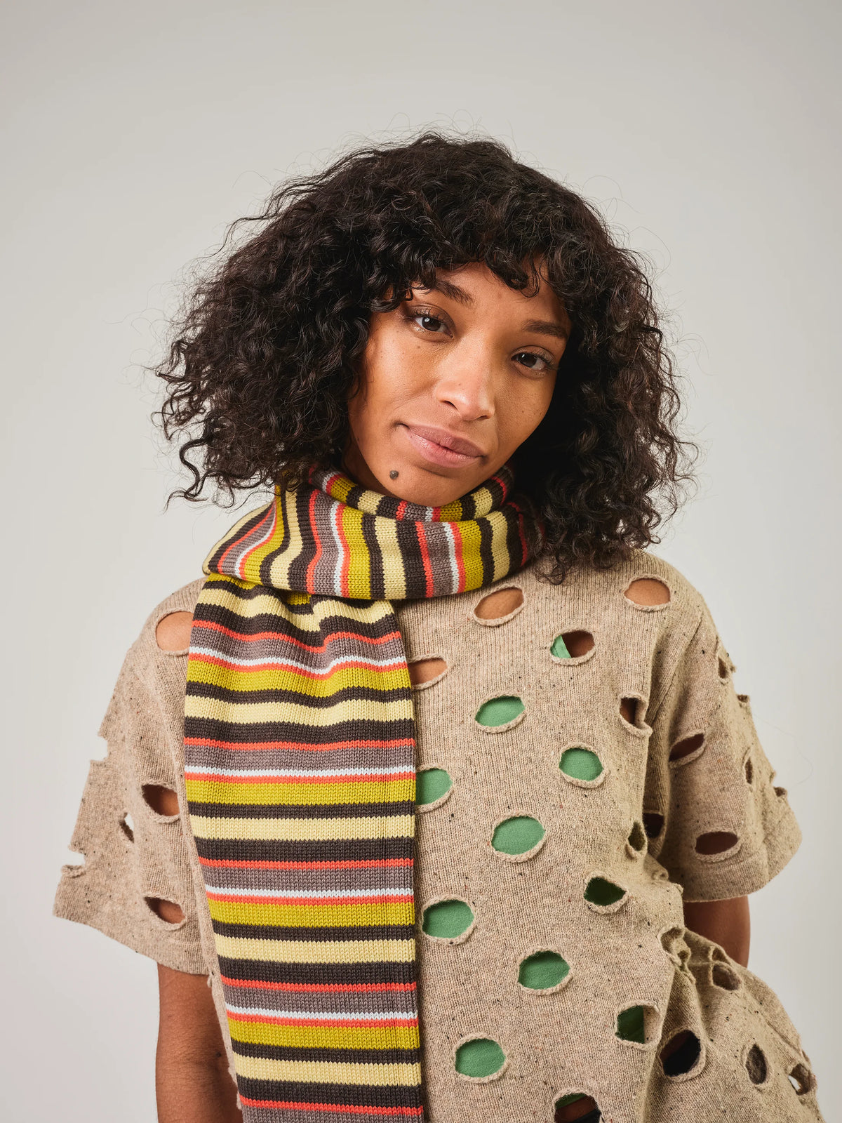 Striped Sleeve Scarf