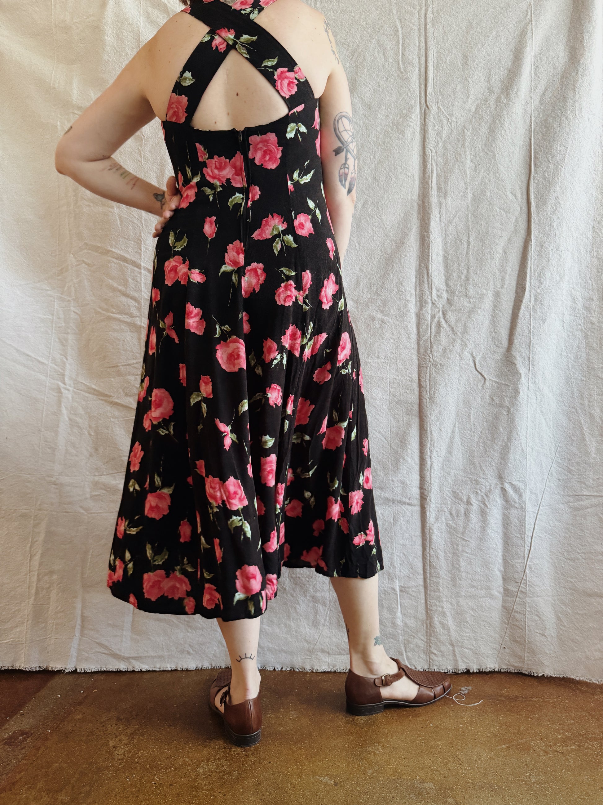 Floral Cross Back Dress