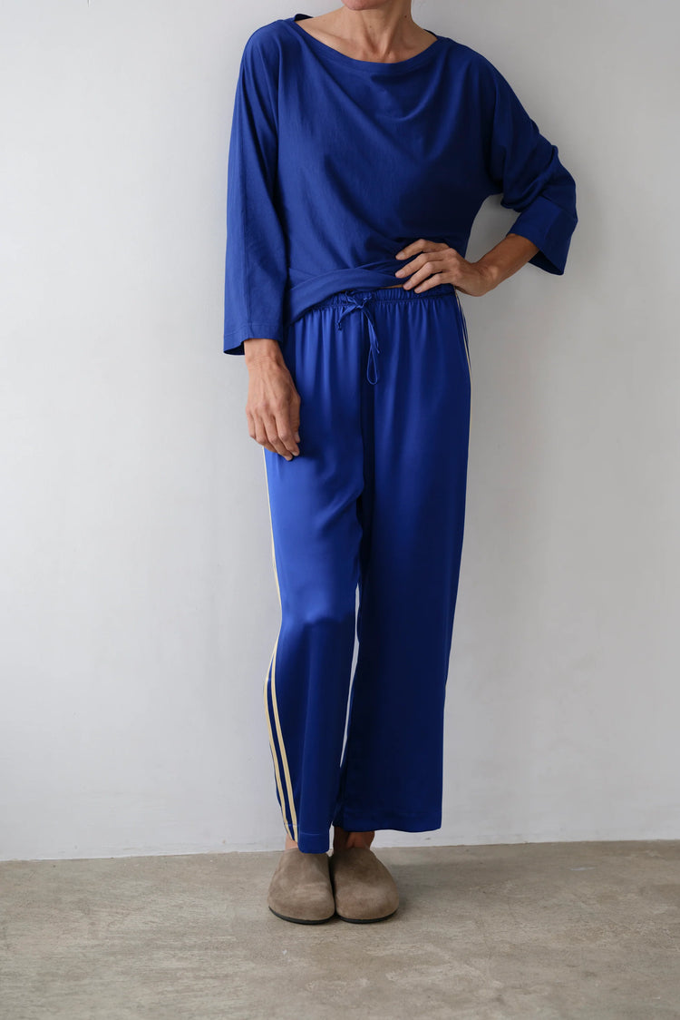 Silk Stripe Crop Pant