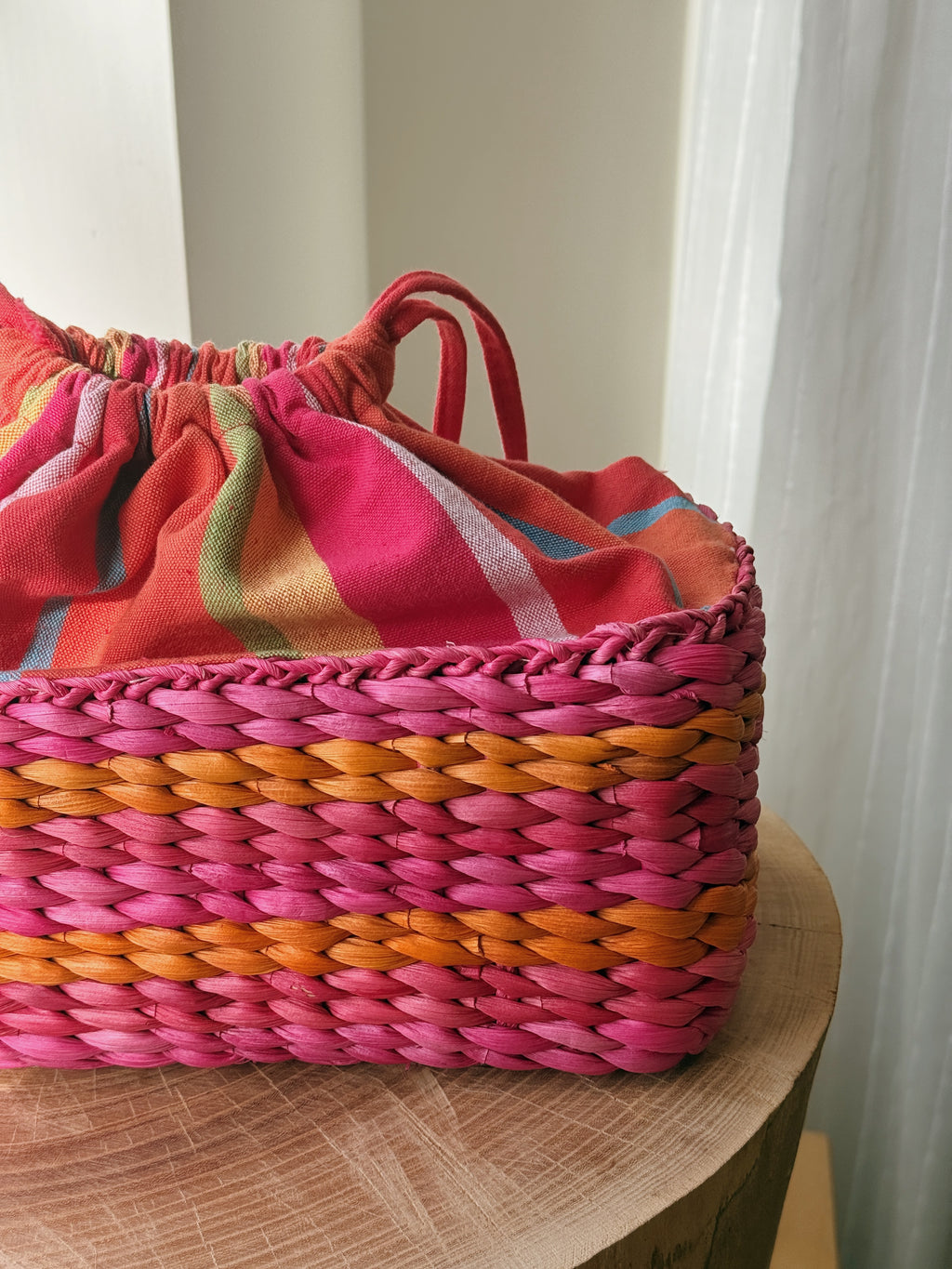 Pink Stripe Drawstring