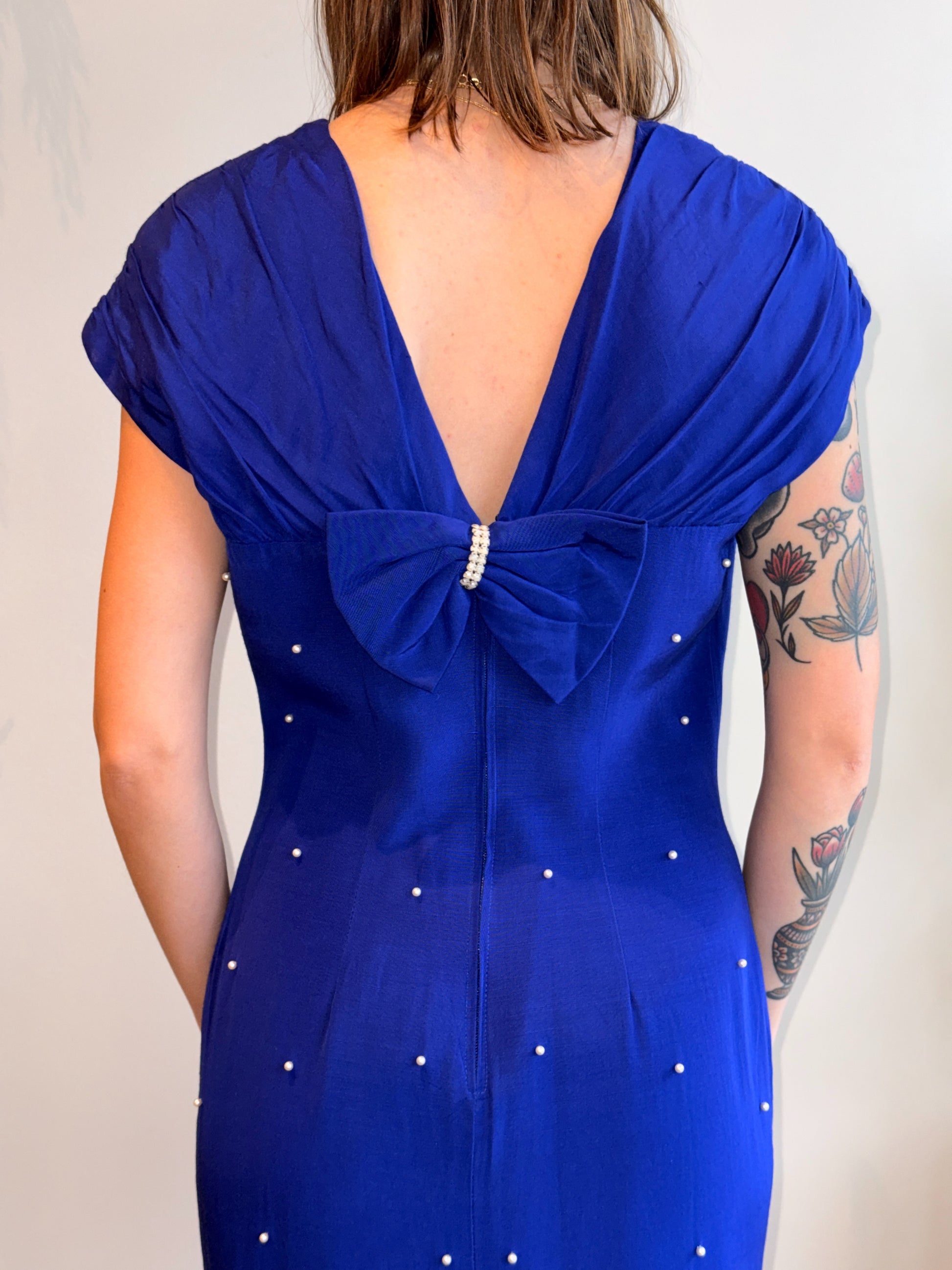 Royal Blue Pearl Dress