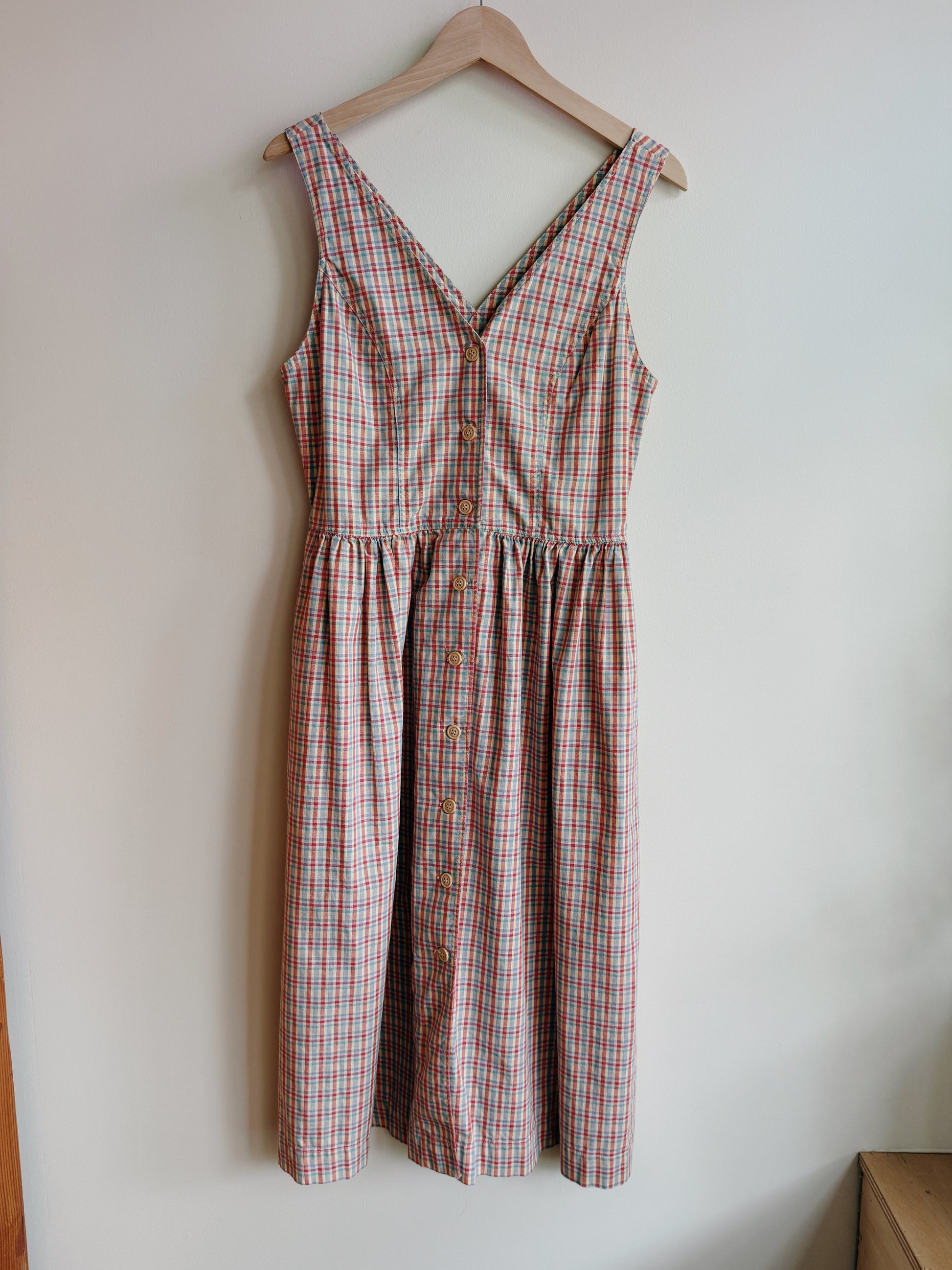 Cotton / Linen Plaid Midi