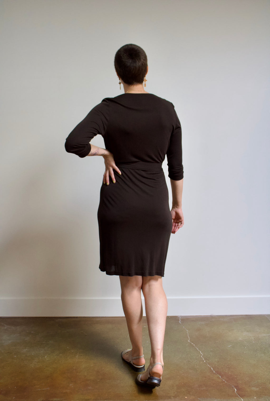 DVF Brown Slinky Wrap Dress