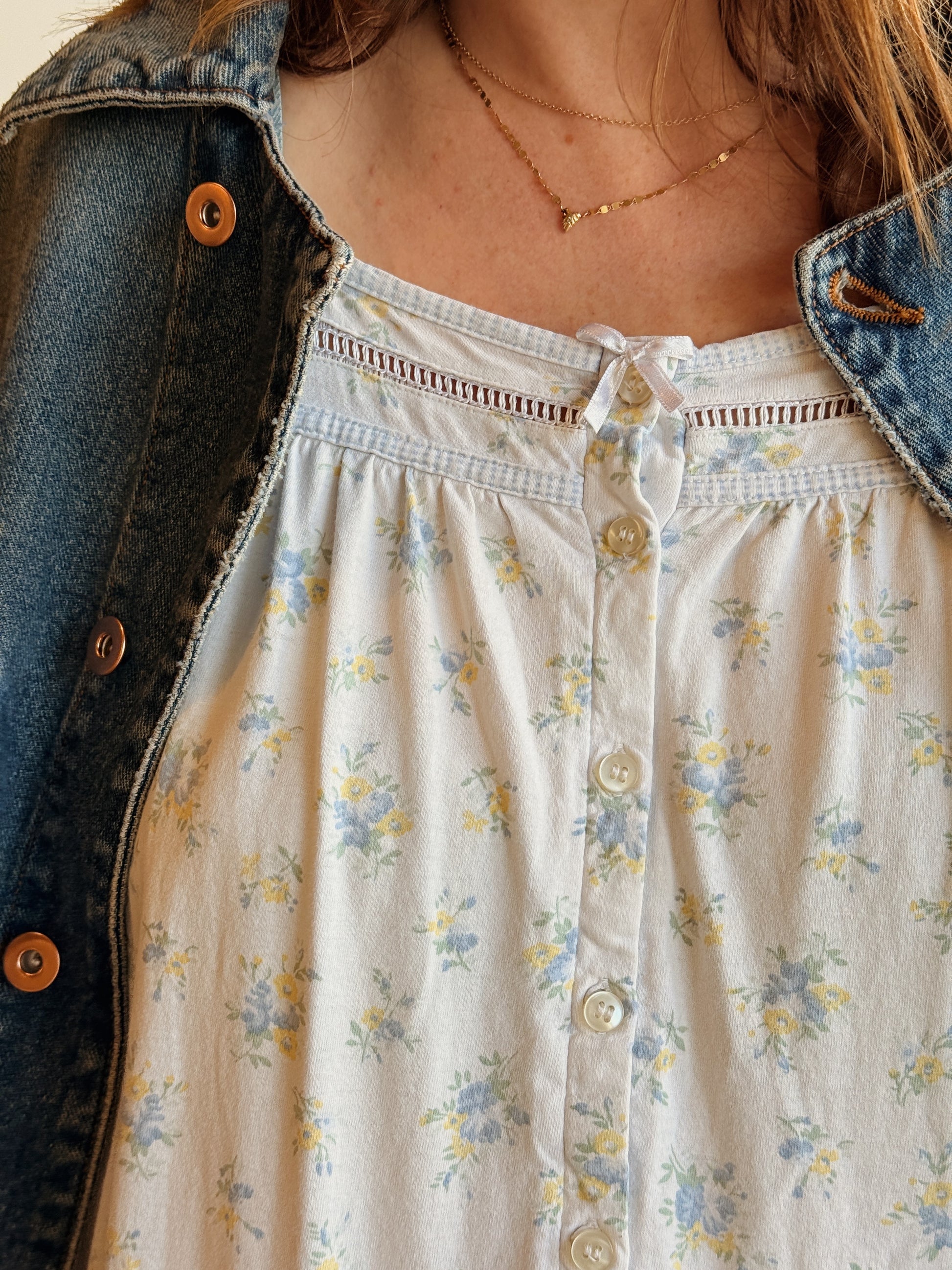 Dainty Floral Knit Nightgown