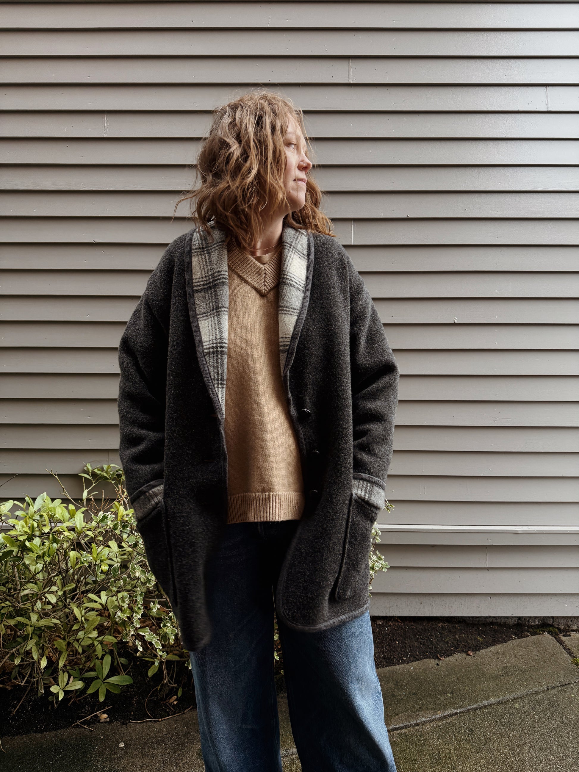 Charcoal Wool Overcoat