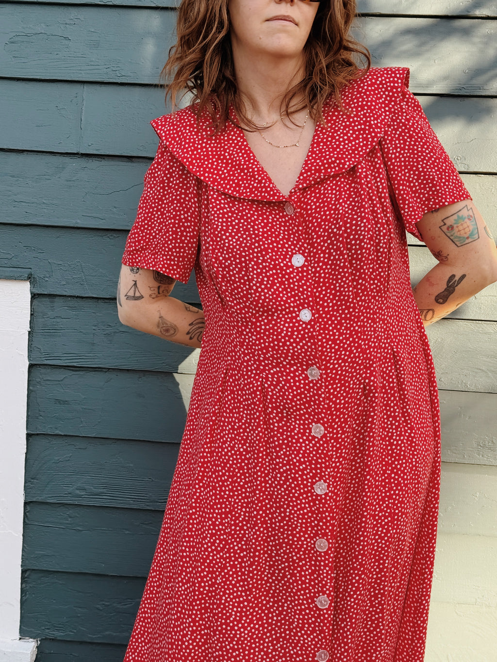 Collard Polka Dot Maxi