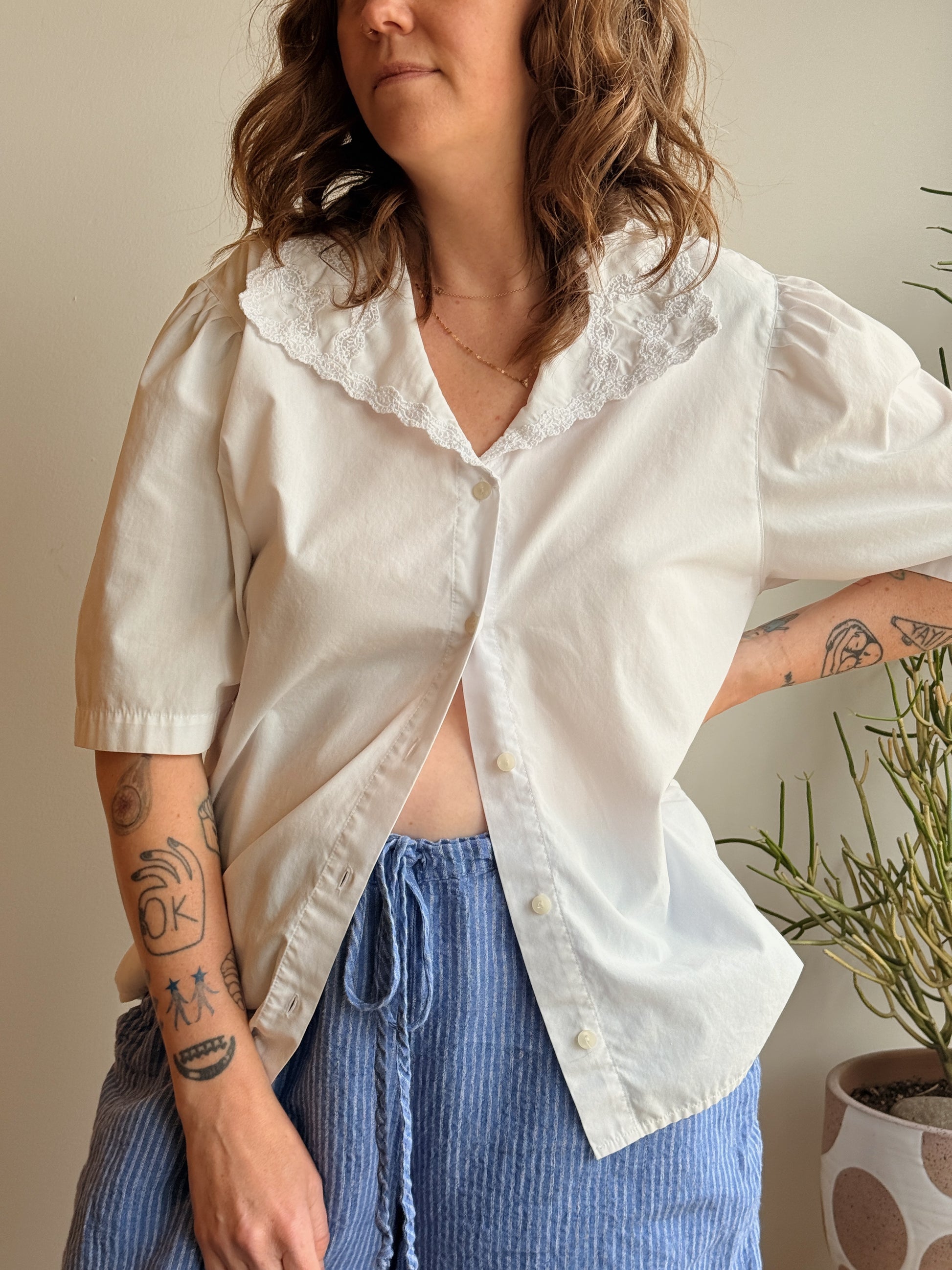 Lace Trim Blouse
