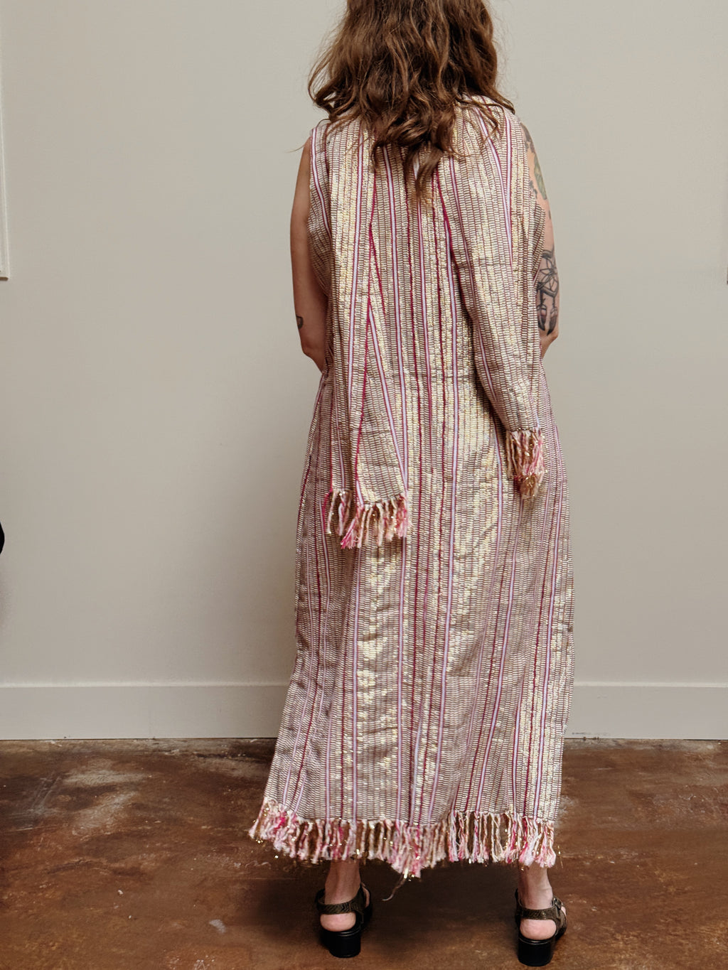 Pink Metallic Fringe Dress