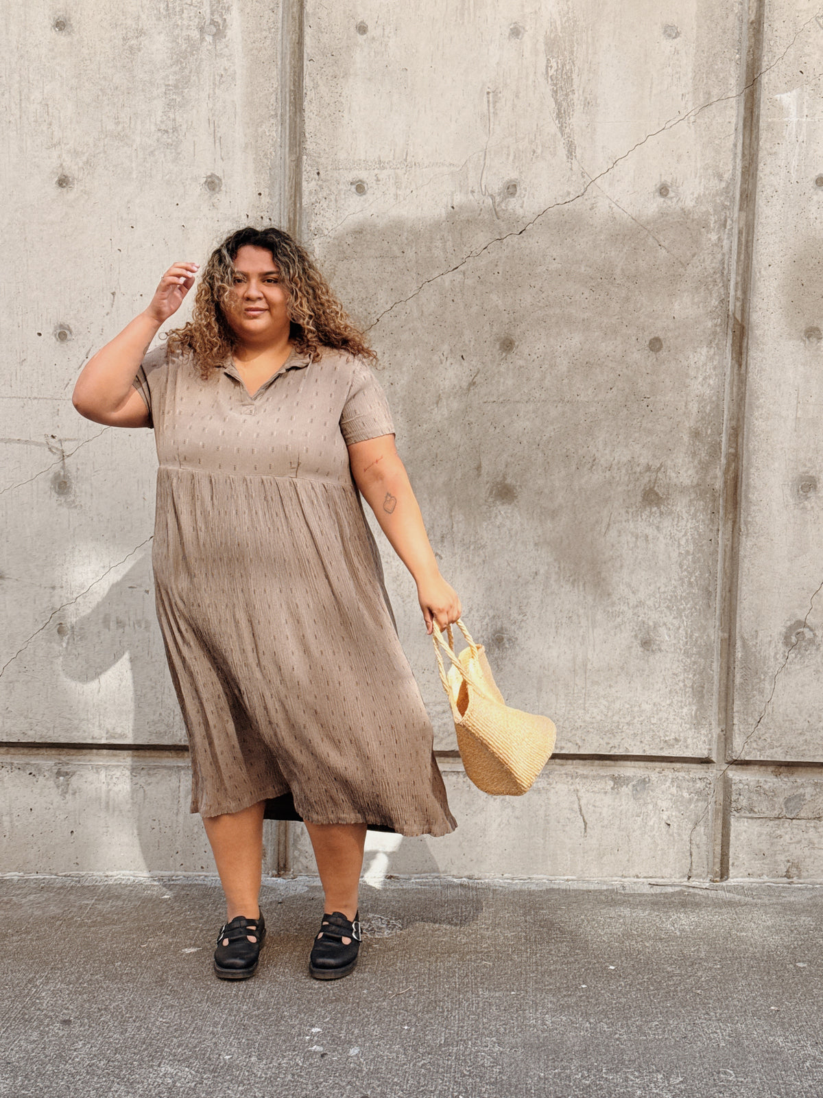Crinkle Babydoll Dress