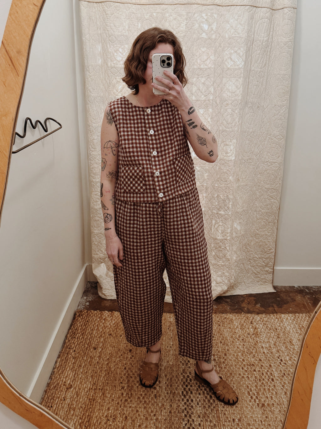Gingham Easy Pants