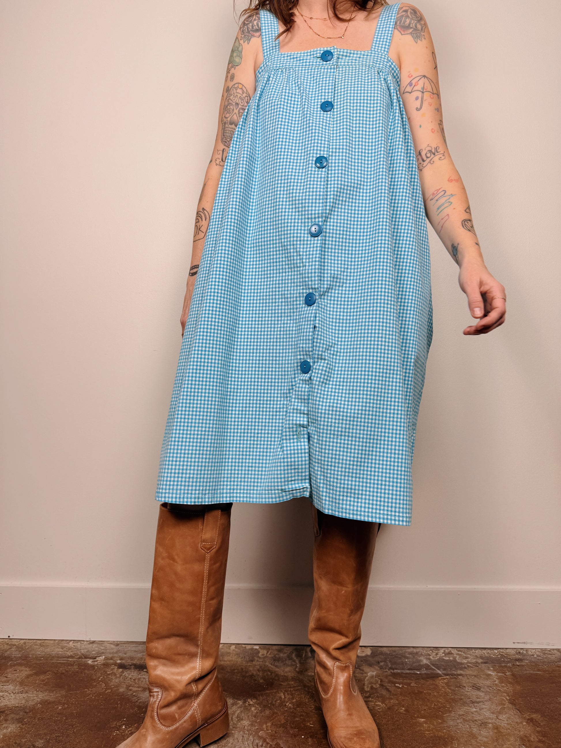 Gingham Buttonfront Midi