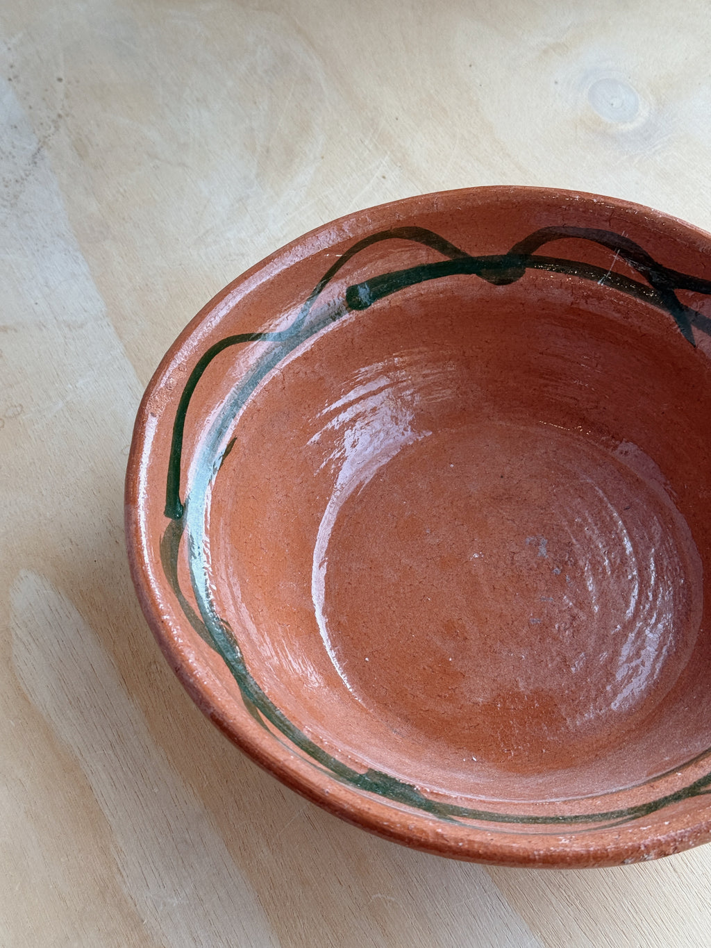 Terracotta Green Line Bowl