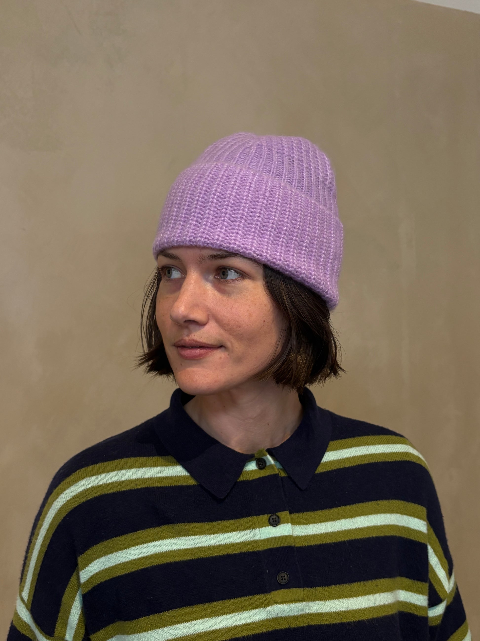 Cashmere Rib Beanie