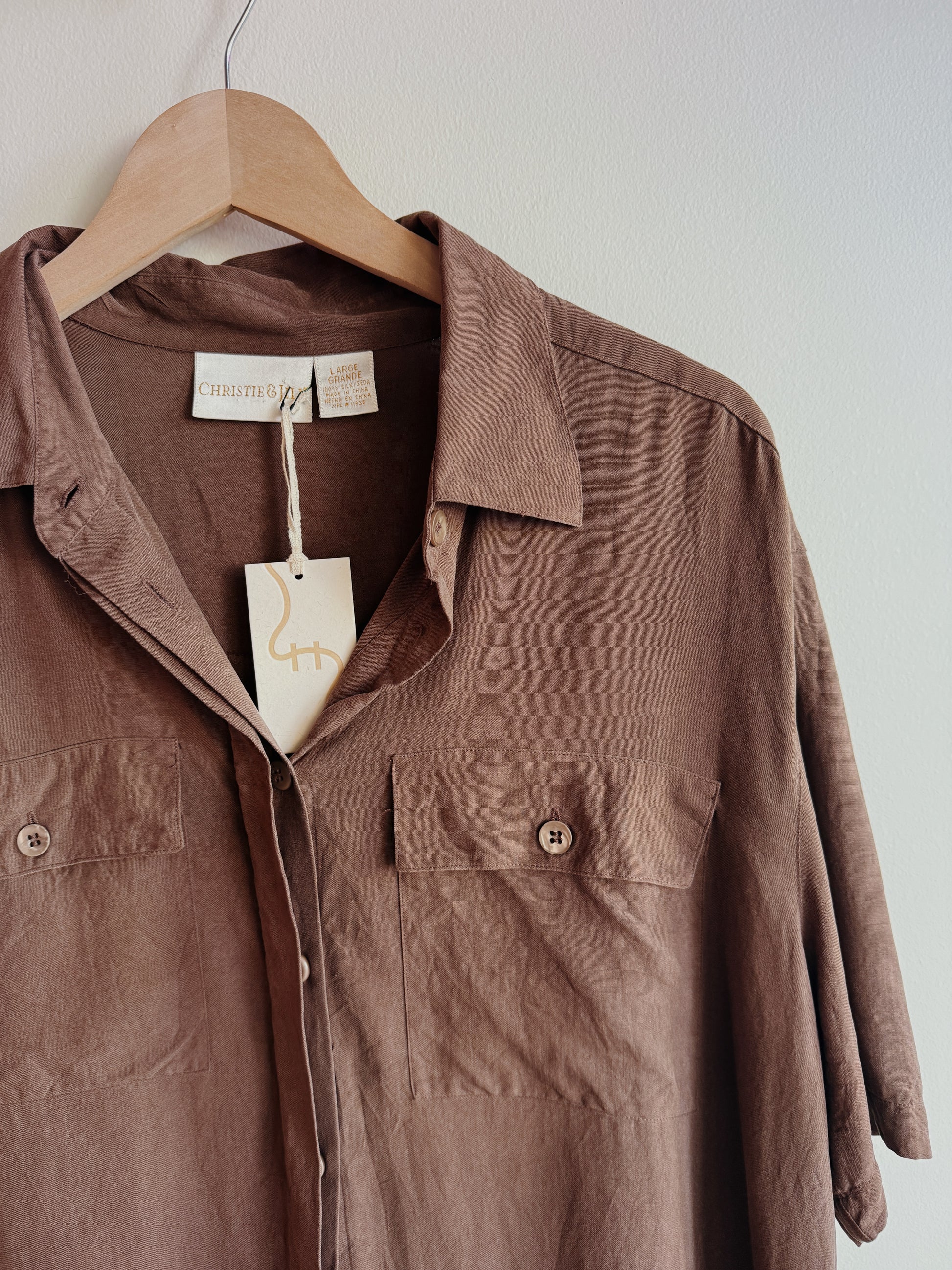 Chocolate Silk Button Down
