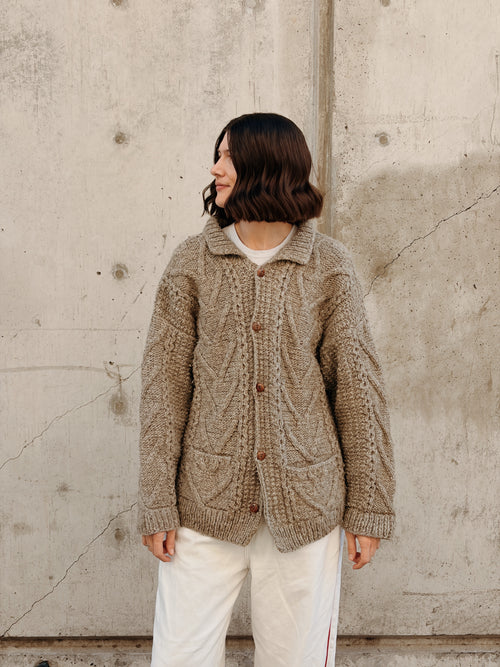 Grey Fisherman Cardigan