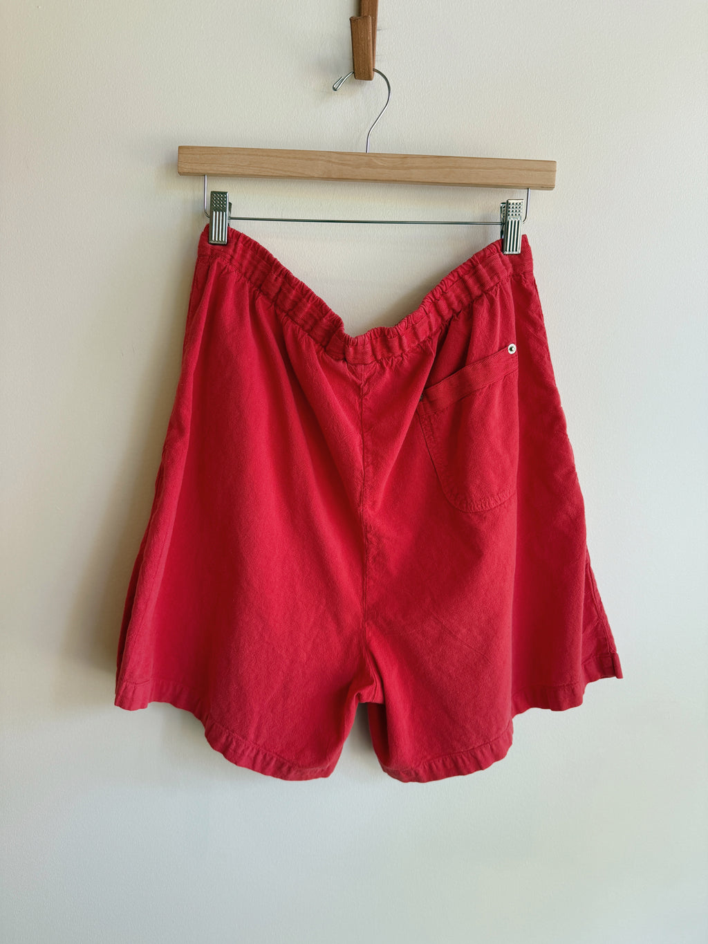 Red Cotton Easy Shorts