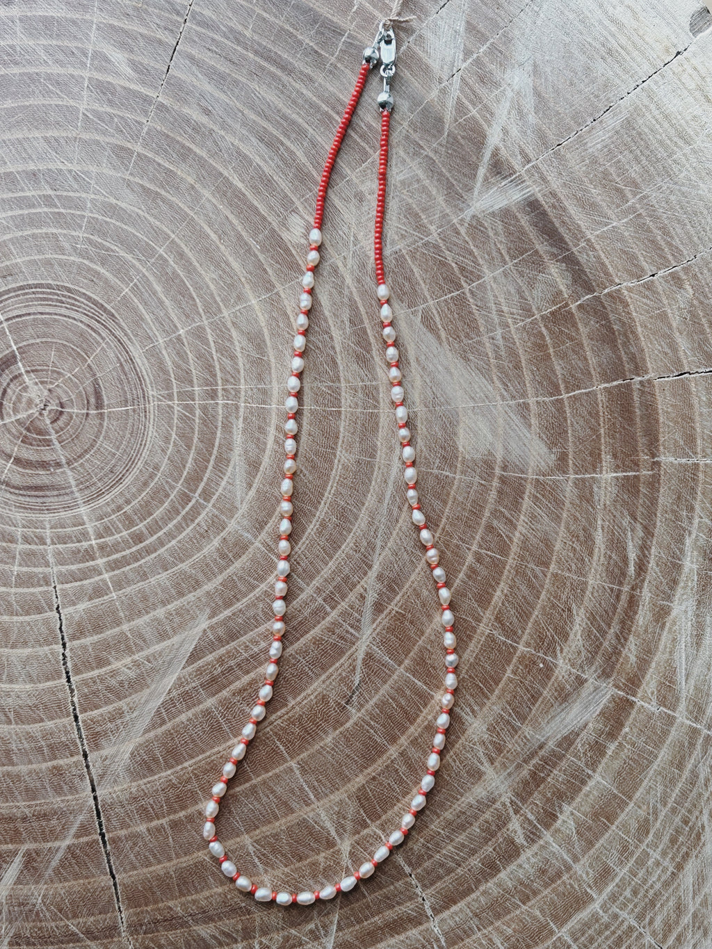Vermillion + String of Pearls Necklace