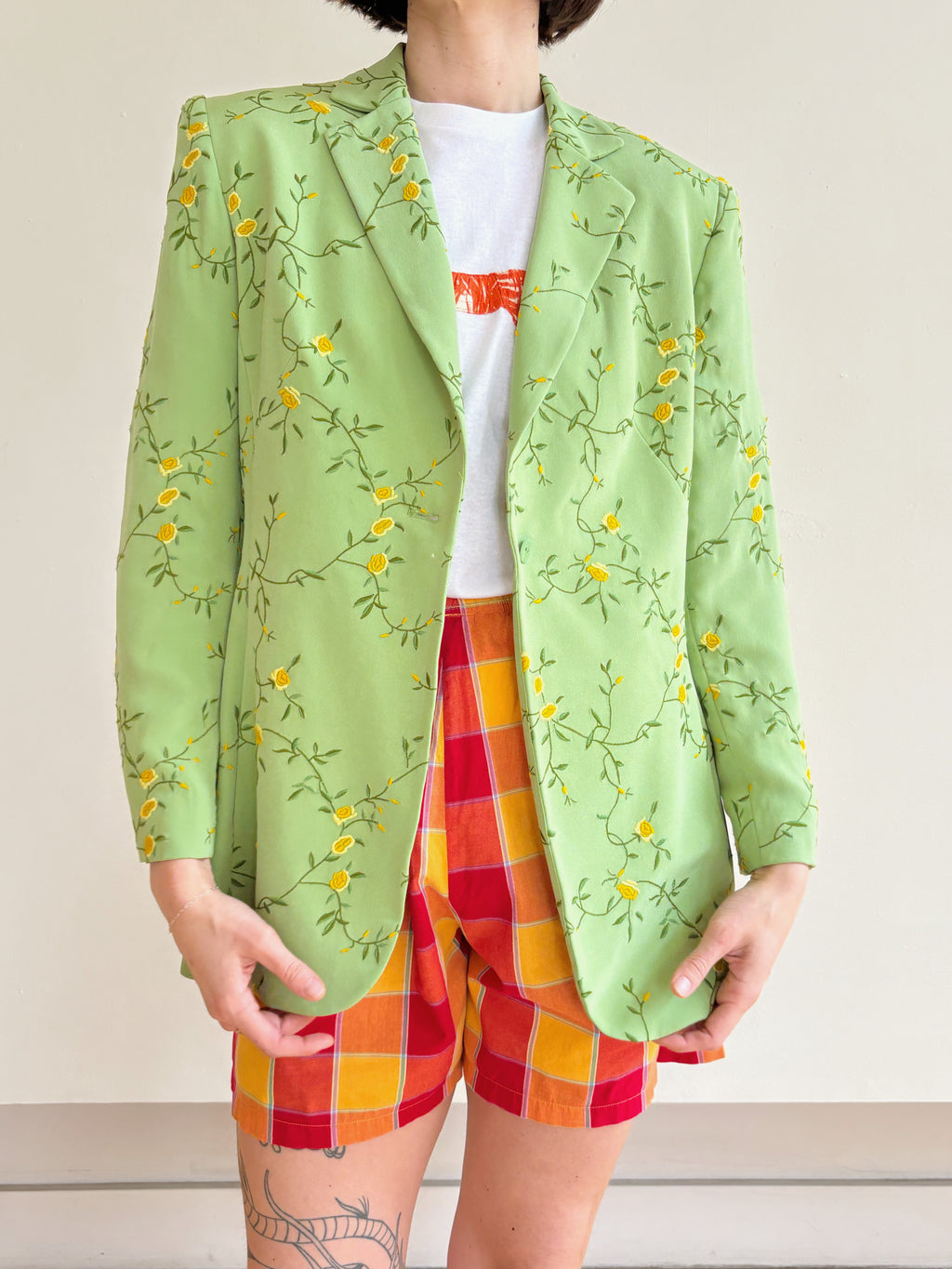Spring Flower Silk Blazer