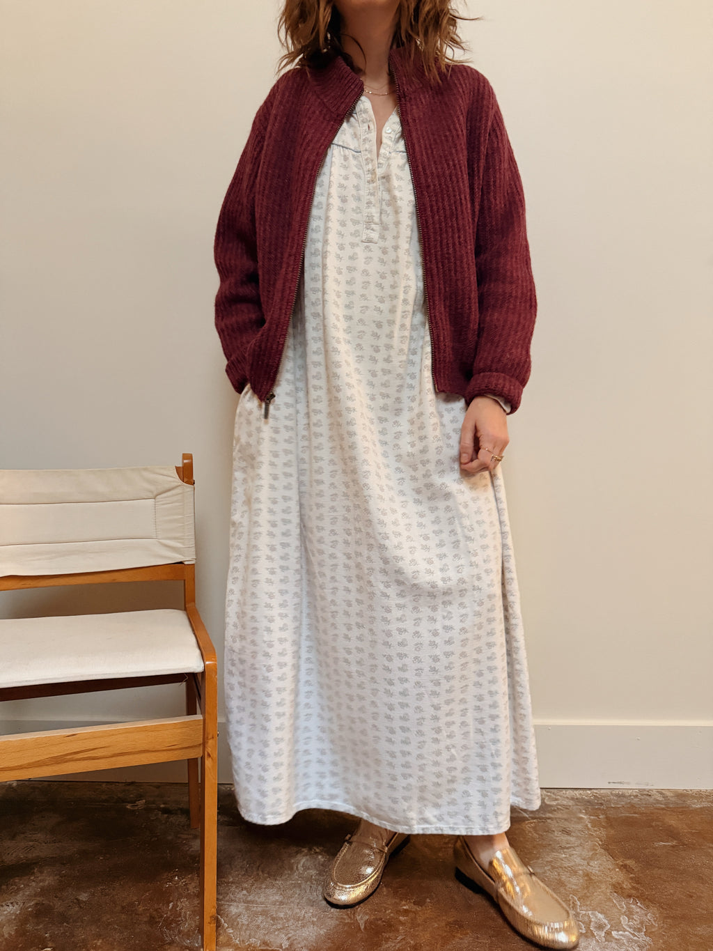 LL Bean Ribbed Zip Cardi