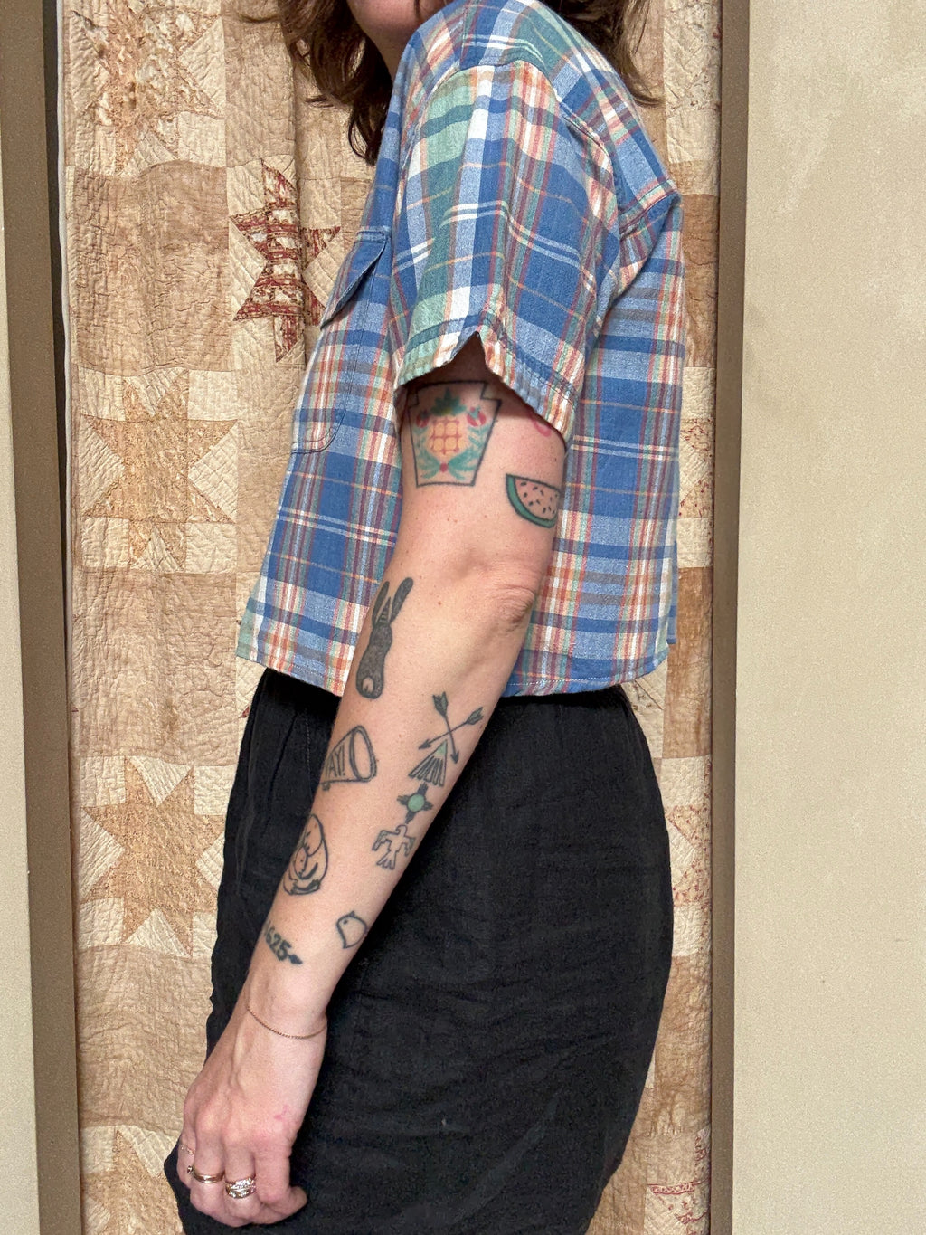Plaid Crop Button Down