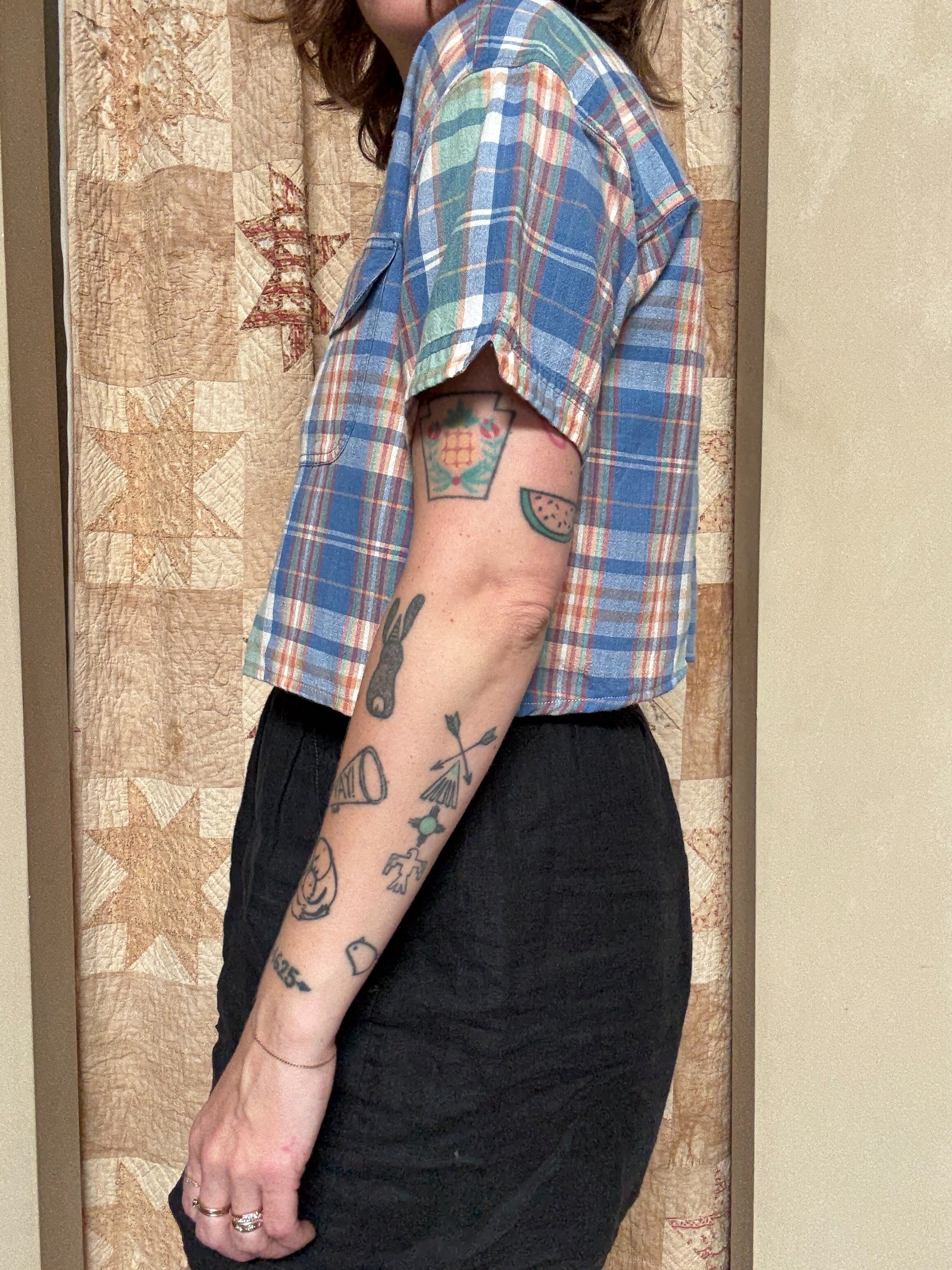 Plaid Crop Button Down