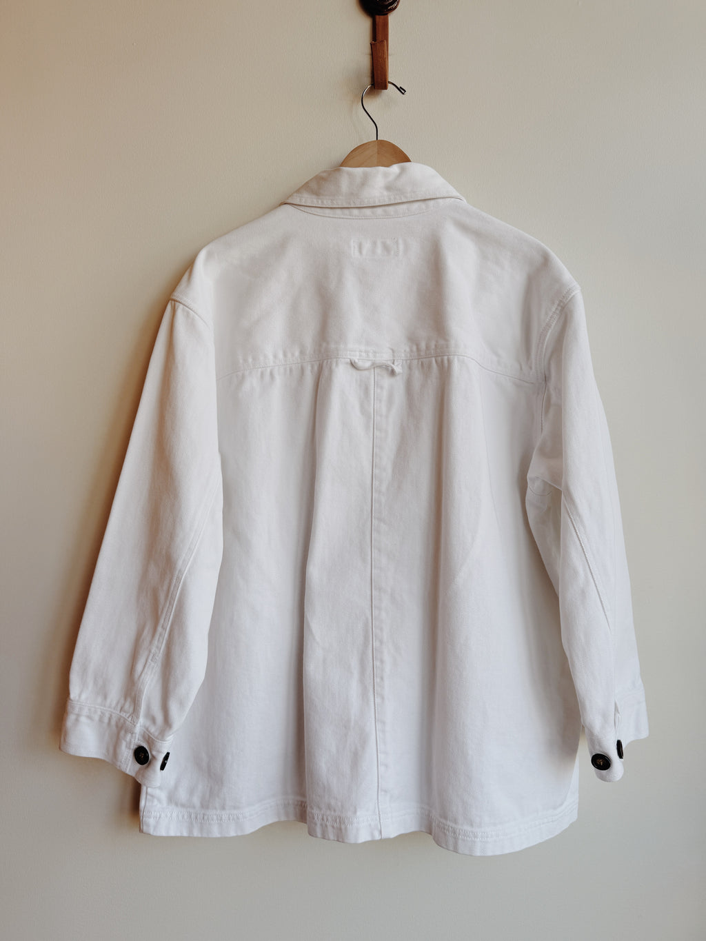 White Denim Double Breasted Jacket