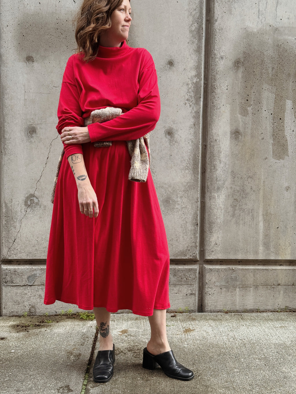 Red Turtleneck Dress