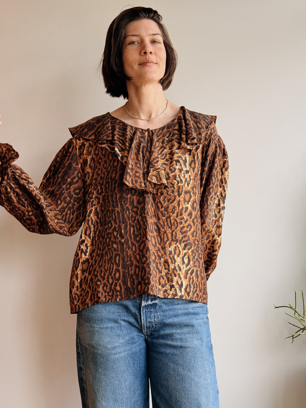 Express Silk Leopard Blouse