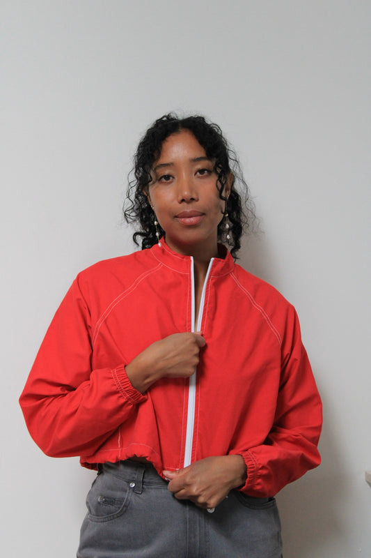 Cherry Cropped Wind Breaker