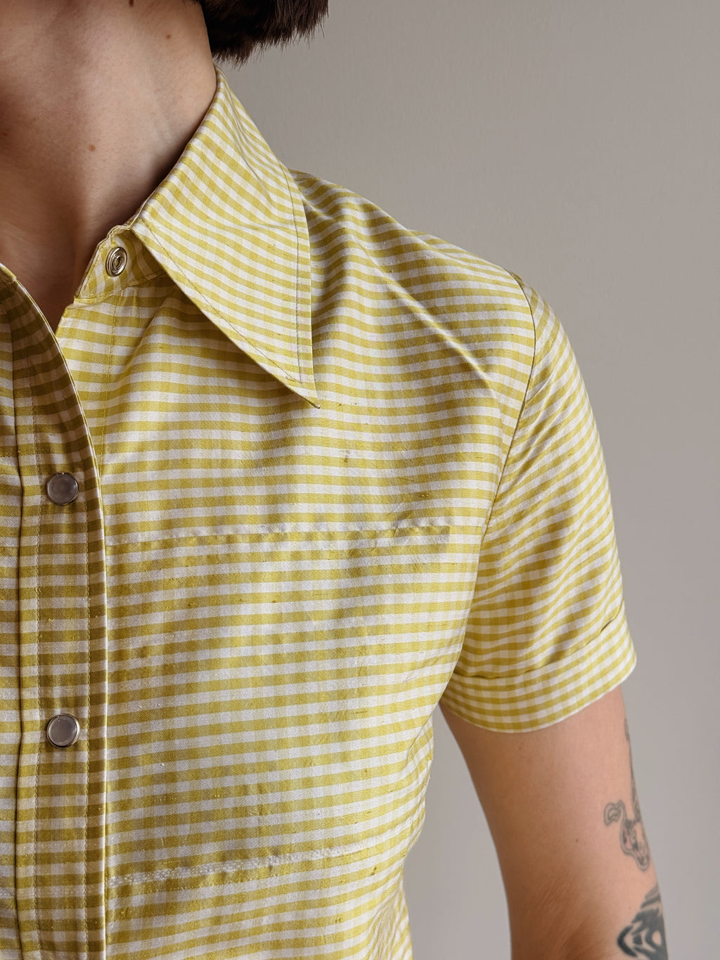 Silk Limon Gingham Snap Down