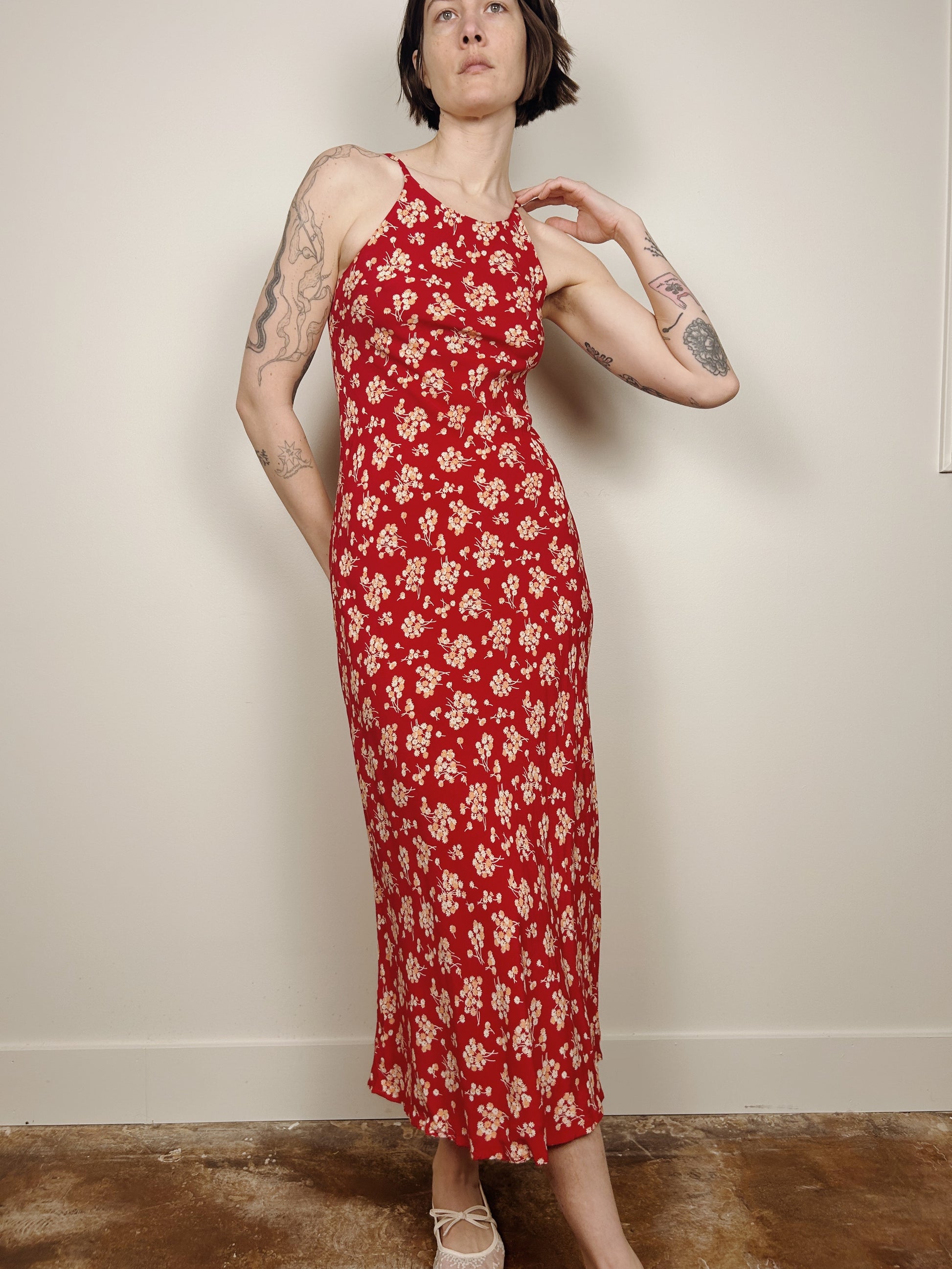 Bias Cut Floral Maxi