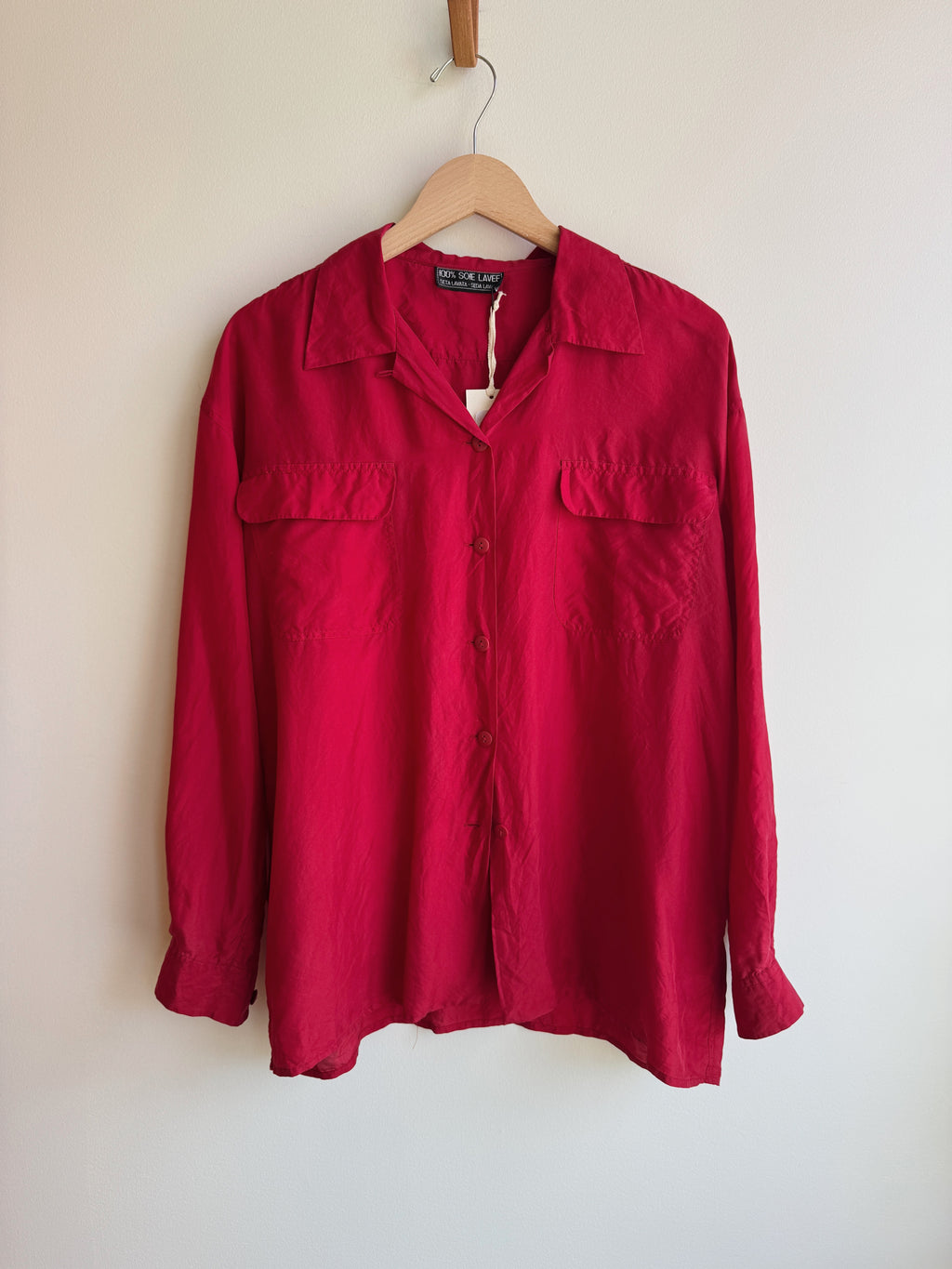 Paris - Red Silk Long Sleeve Blouse