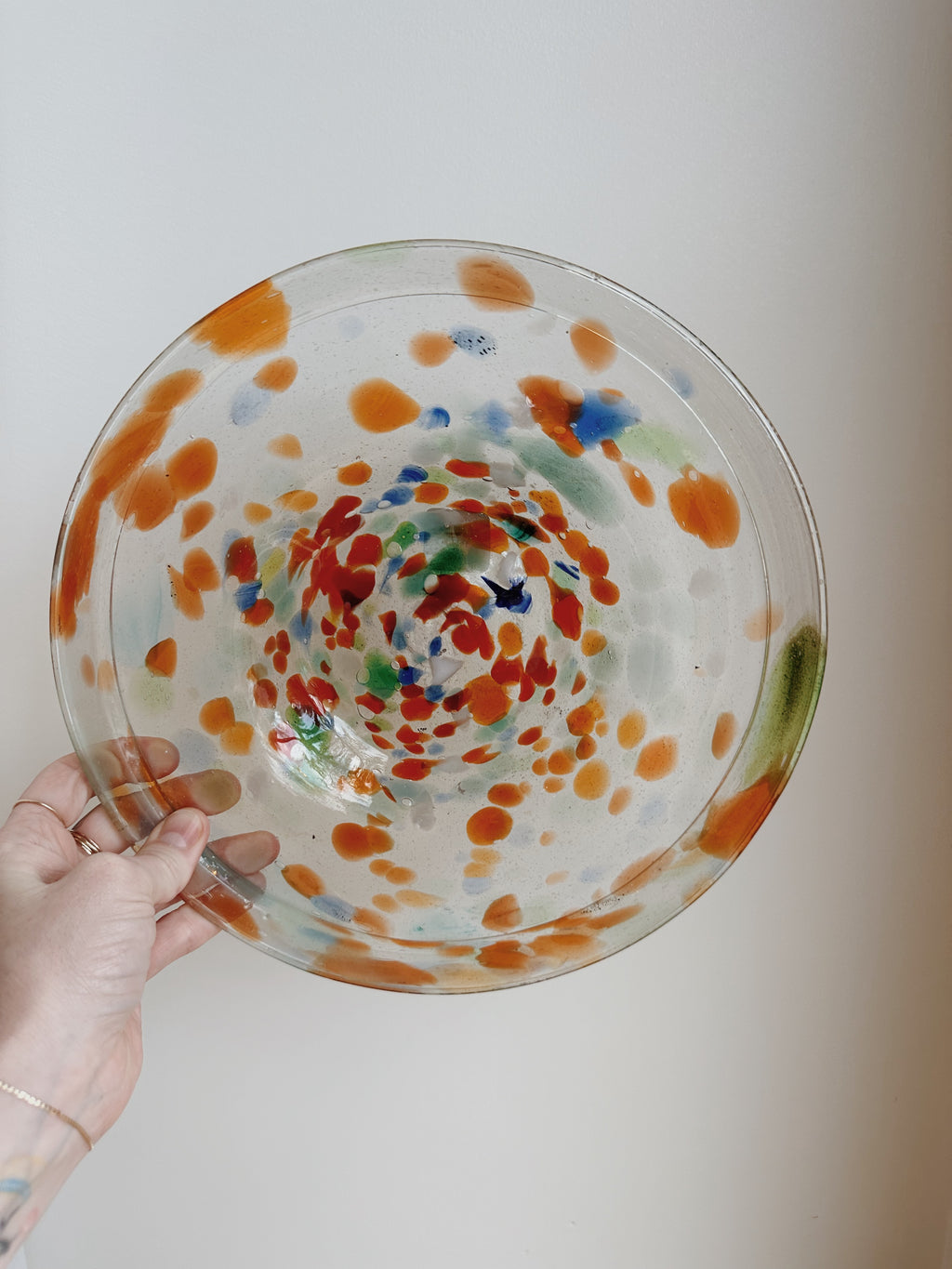 Rainbow Speckled Glass Dish
