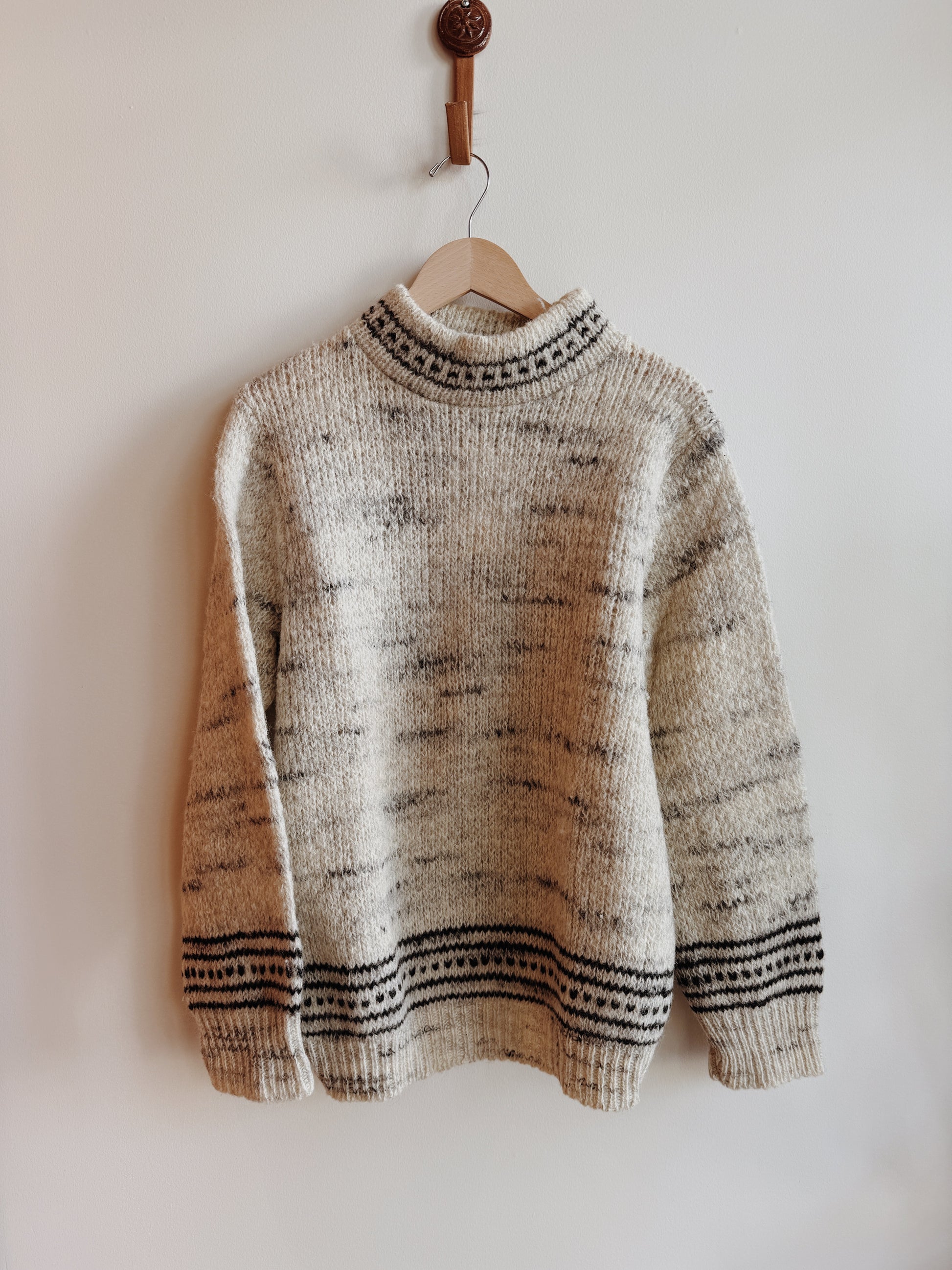 Marled Wool Mock Neck Pullover