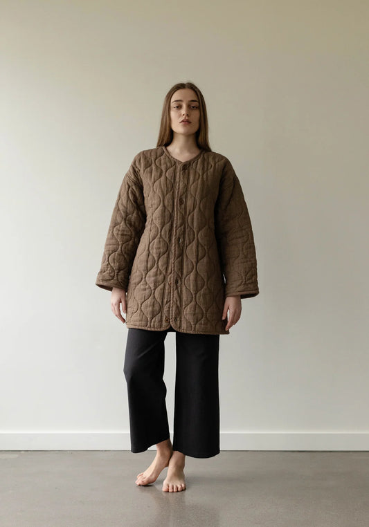 Quilted Coat - Cocoa