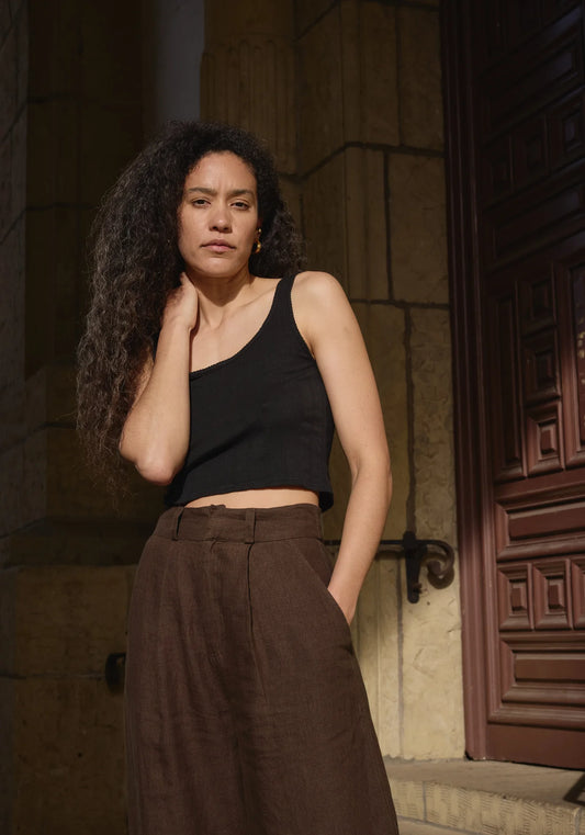 Crop Scoop Pointelle Cami