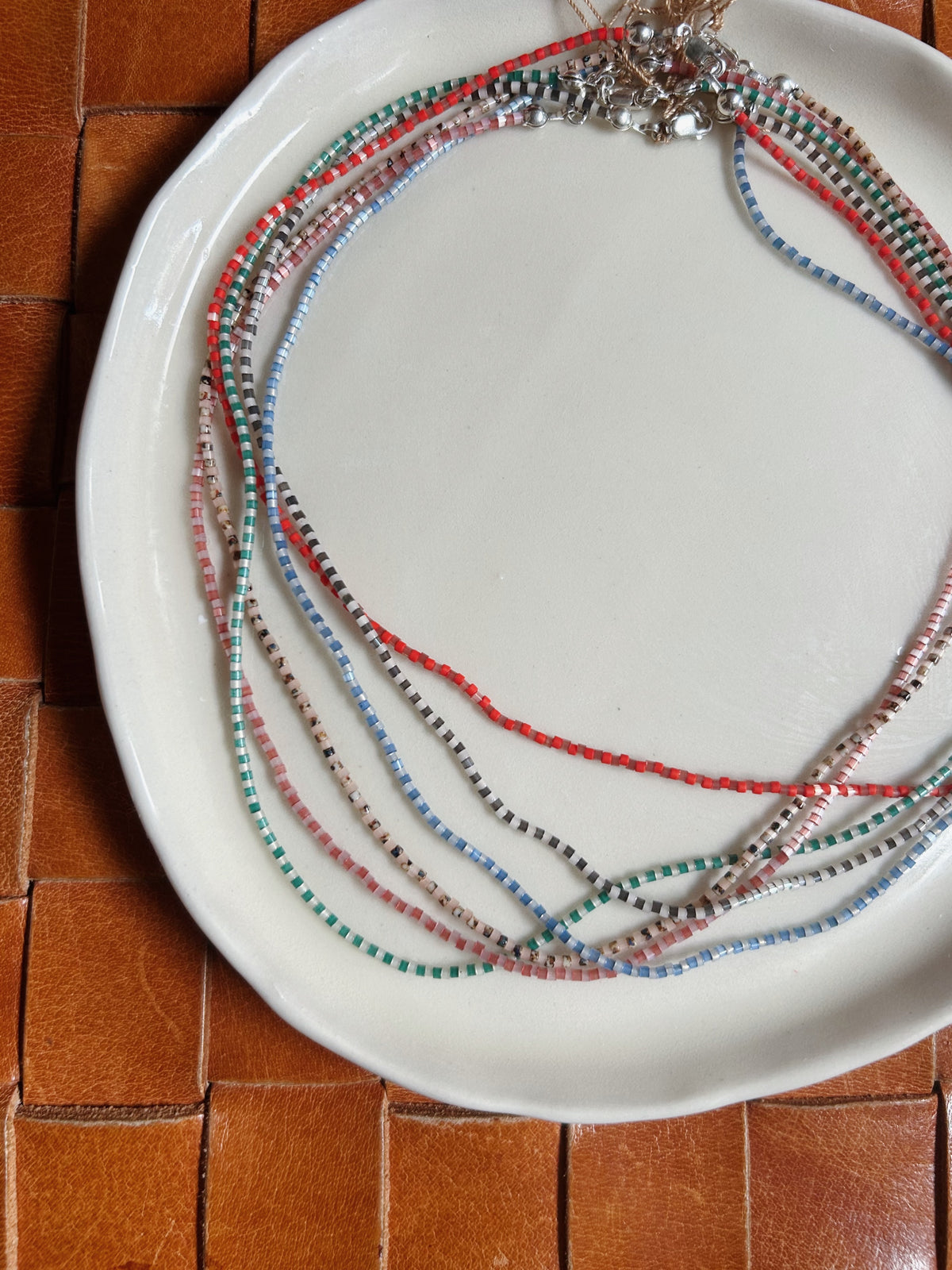 Checkered Seed Bead Necklace