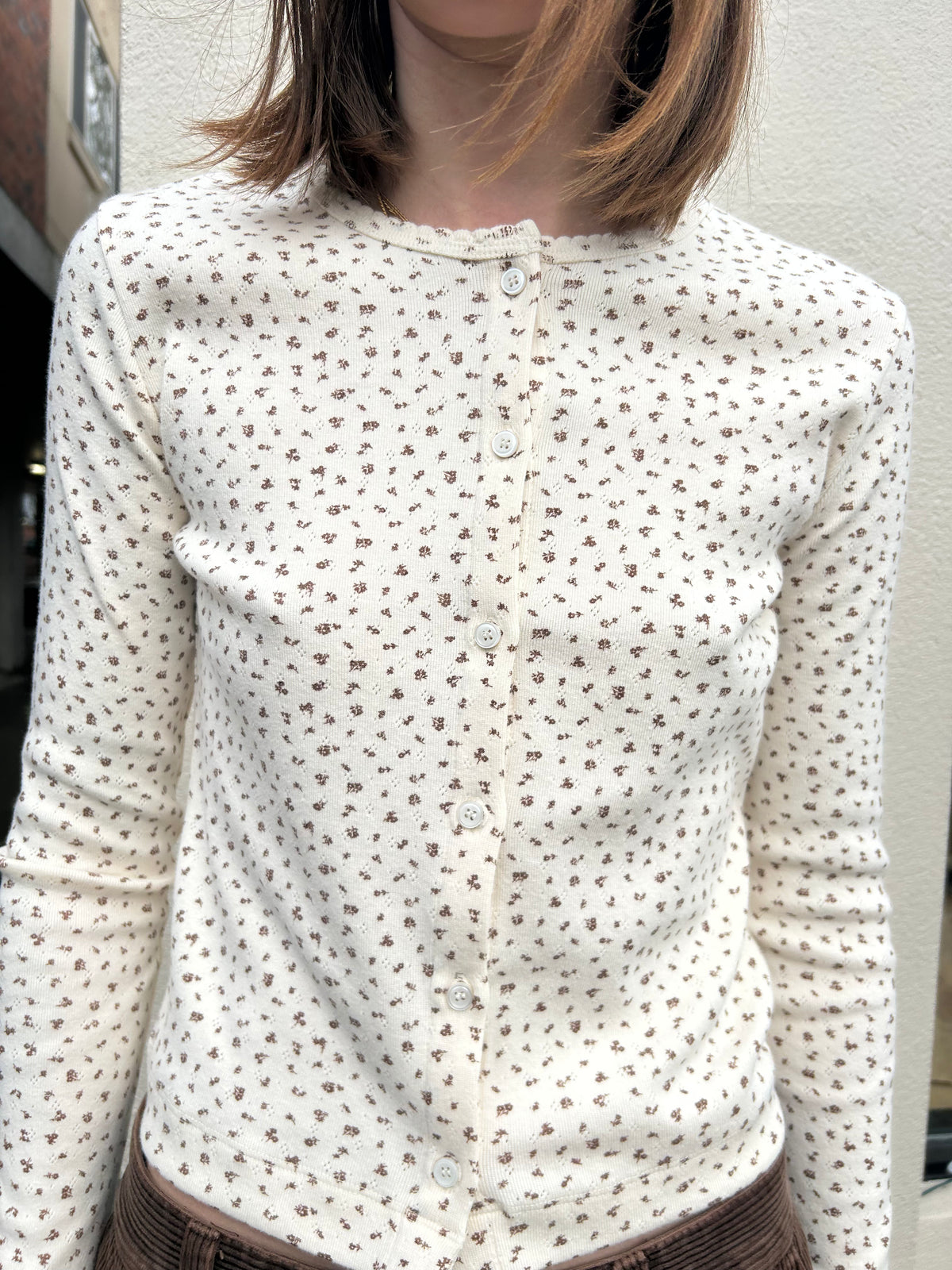 Pointelle Floral Cardi